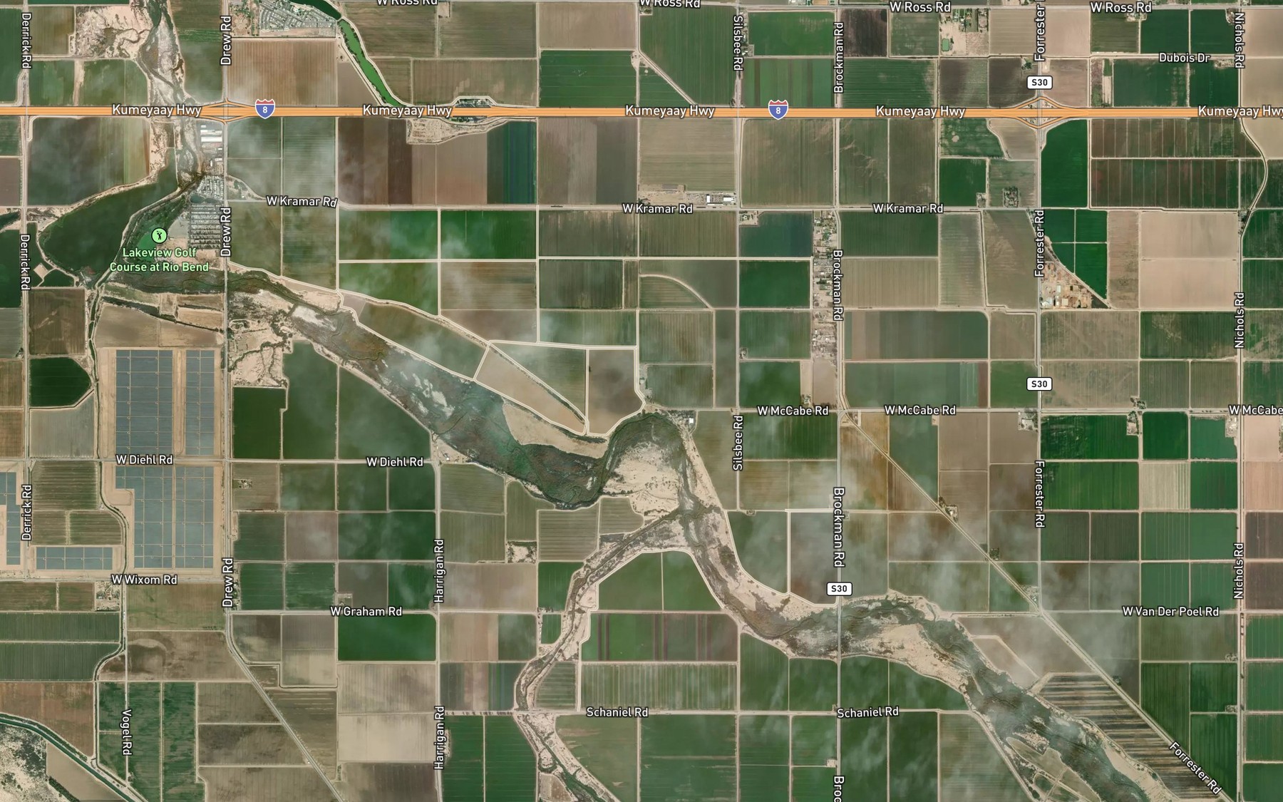 Satellite map of the Elder Lateral Five