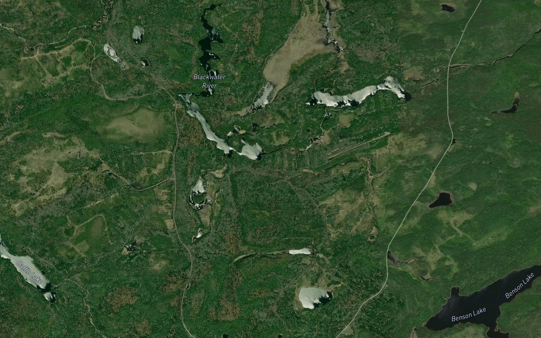 Satellite map of the Babe Creek
