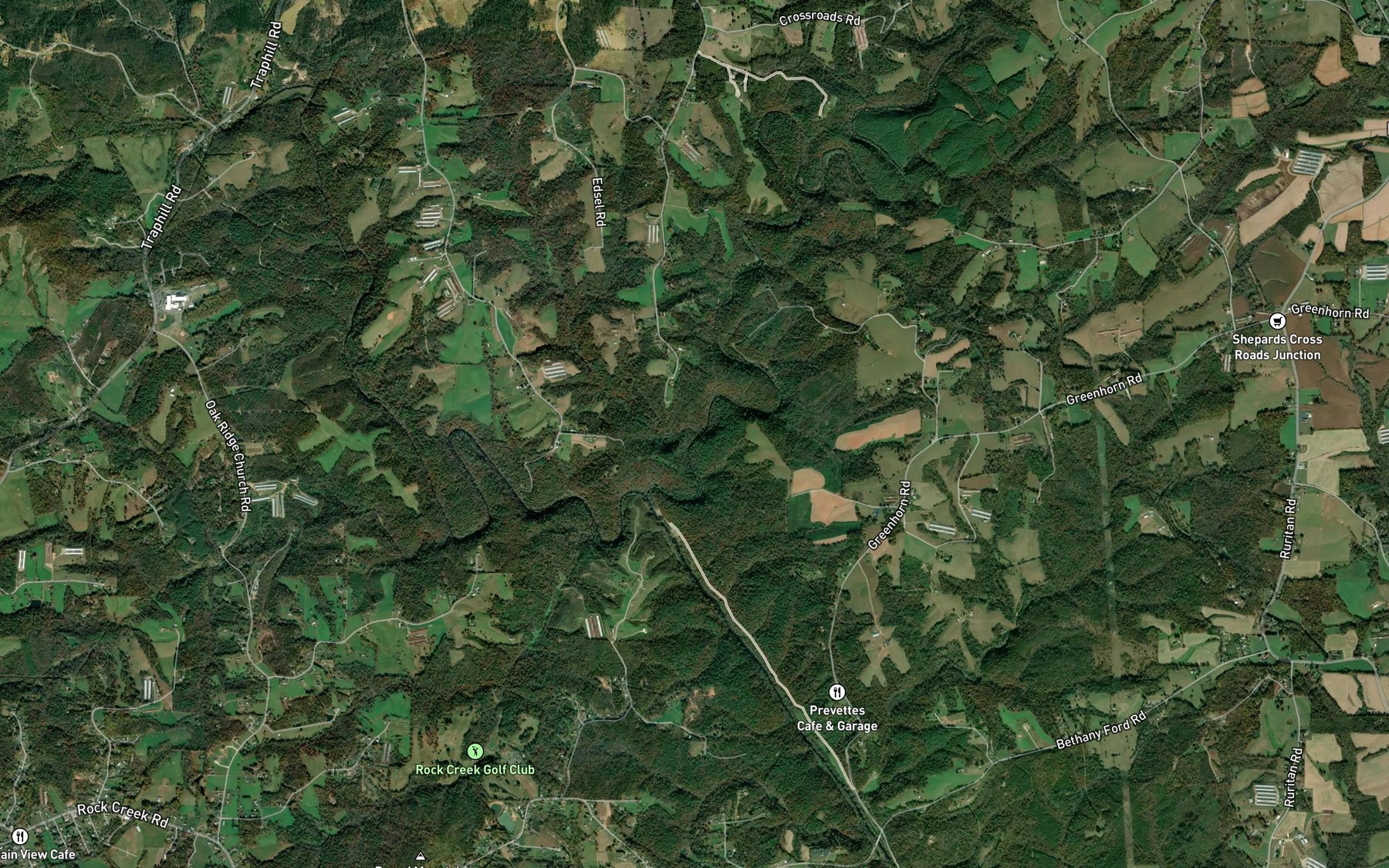 Satellite map of the Camp Branch
