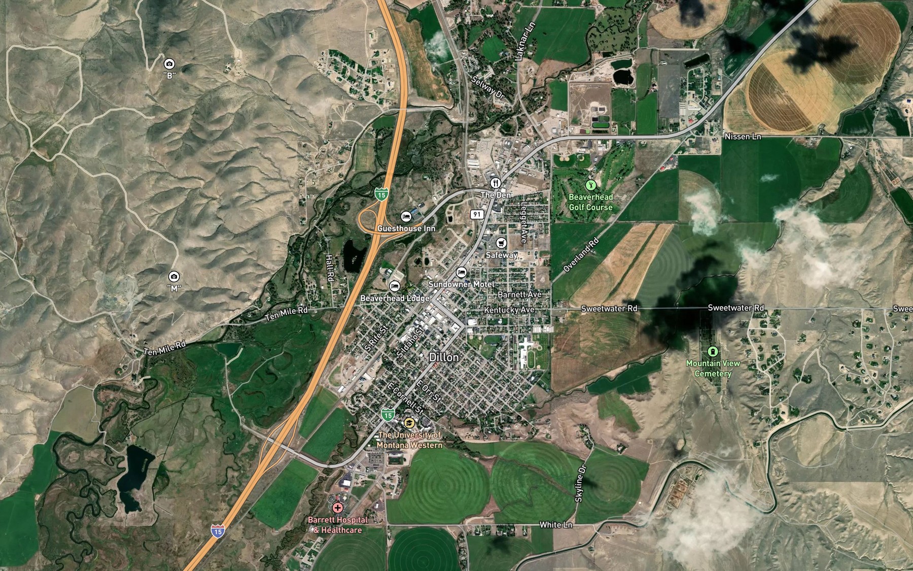 Satellite map of the Owen Ditch