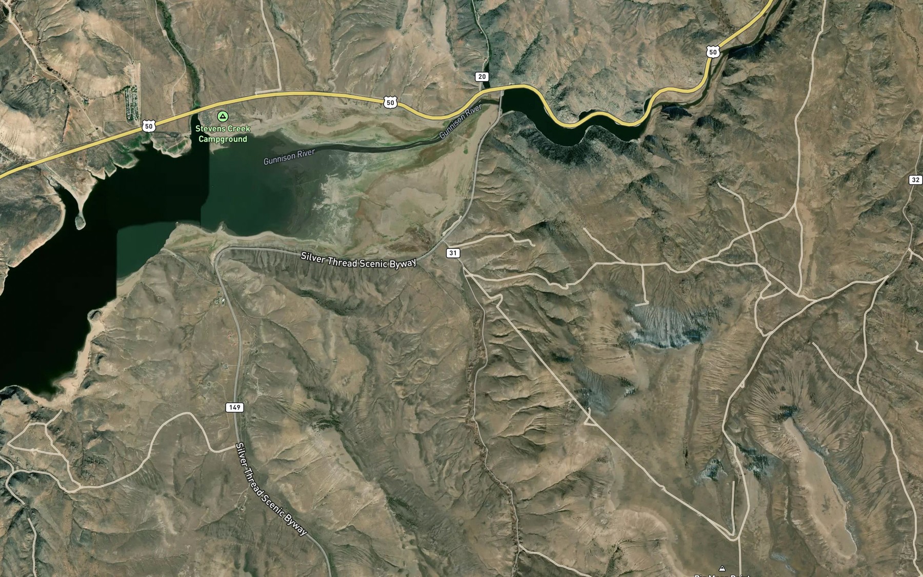 Satellite map of the Willow Creek