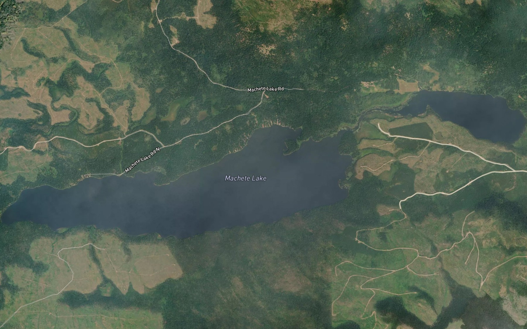 Satellite map of the Machete Lake