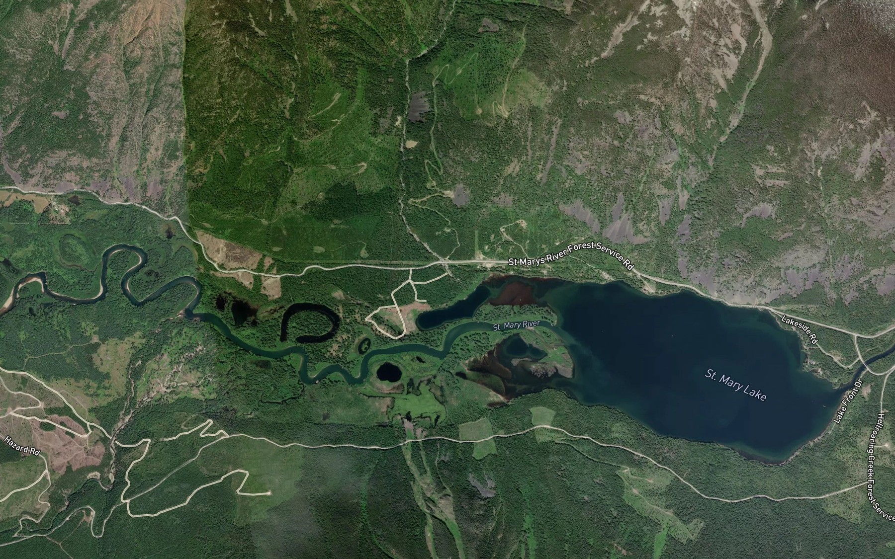 Satellite map of the Alki Creek