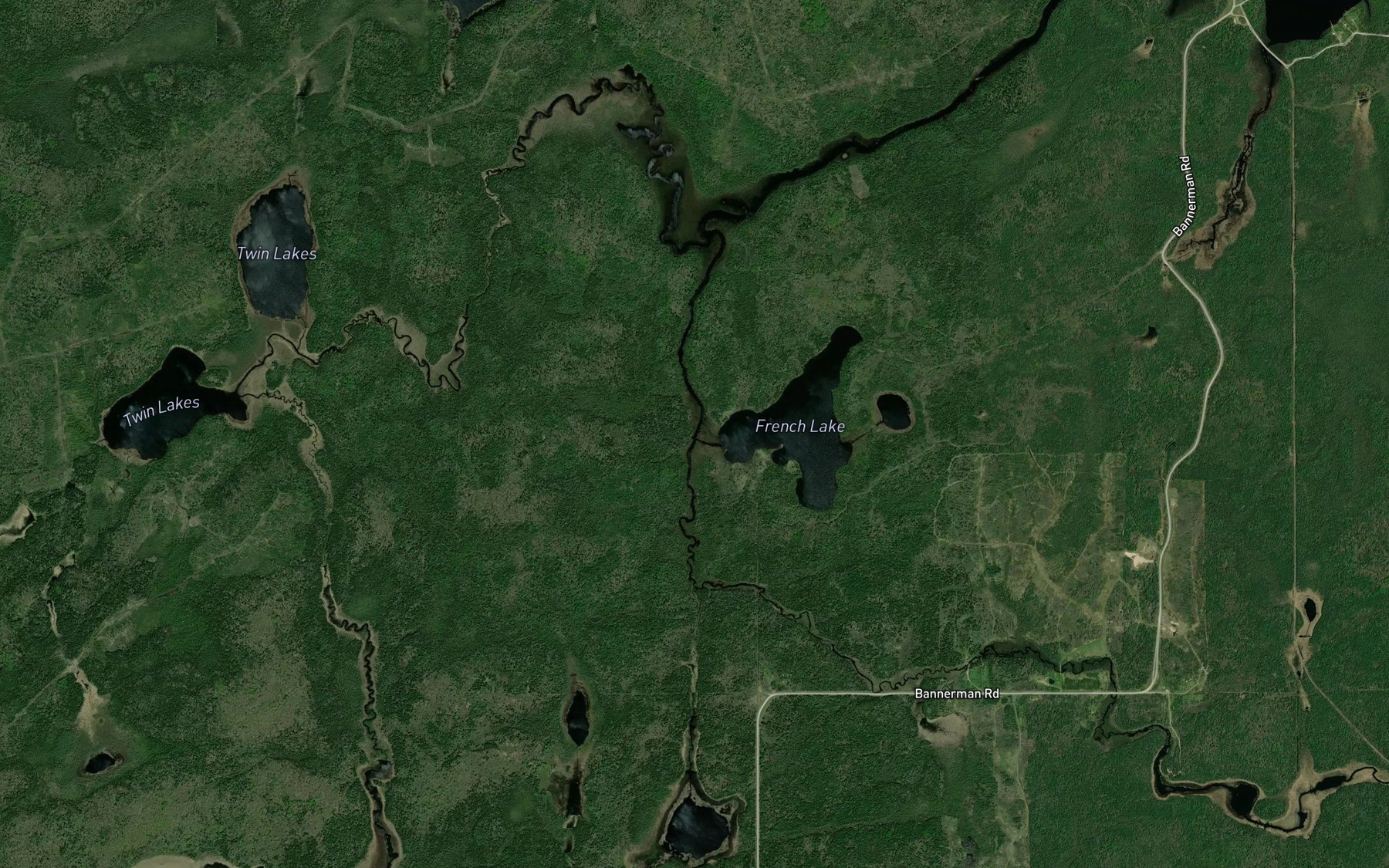Satellite map of the Ryland Creek