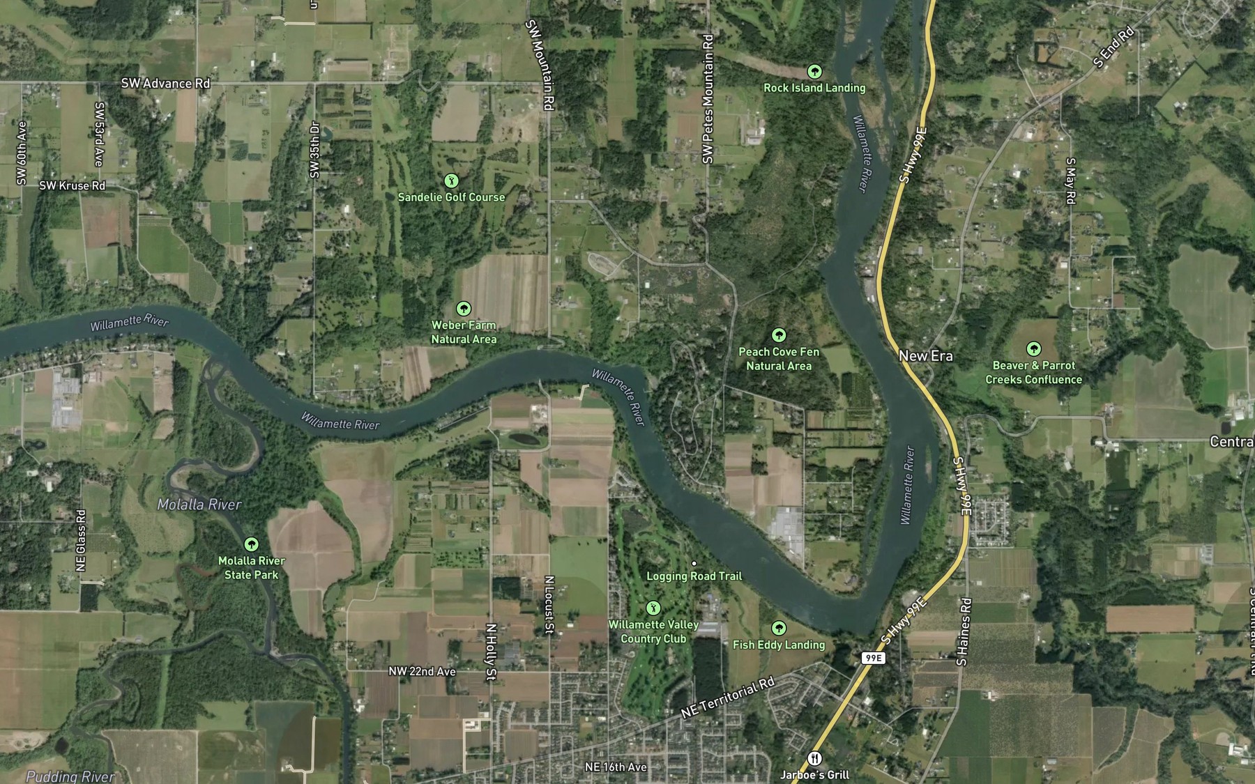 Satellite map of the Walnut Eddy