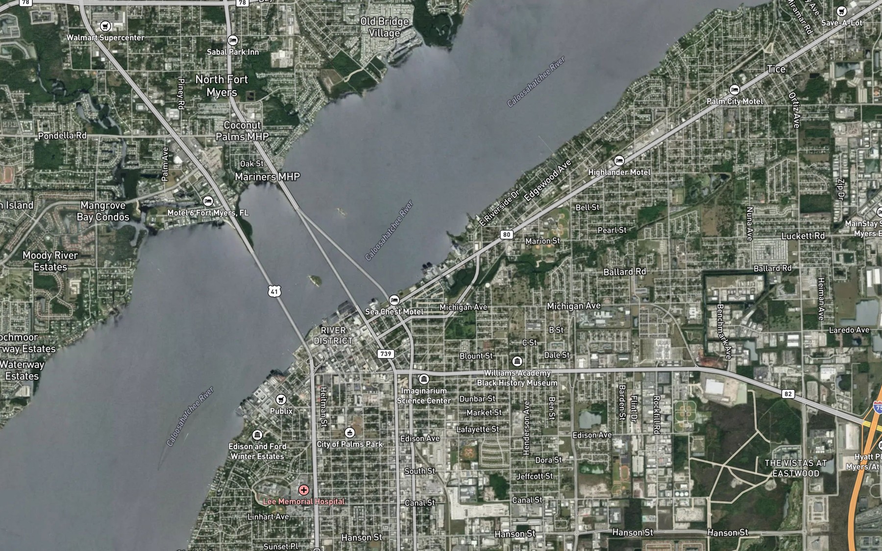 Satellite map of the Billy Creek