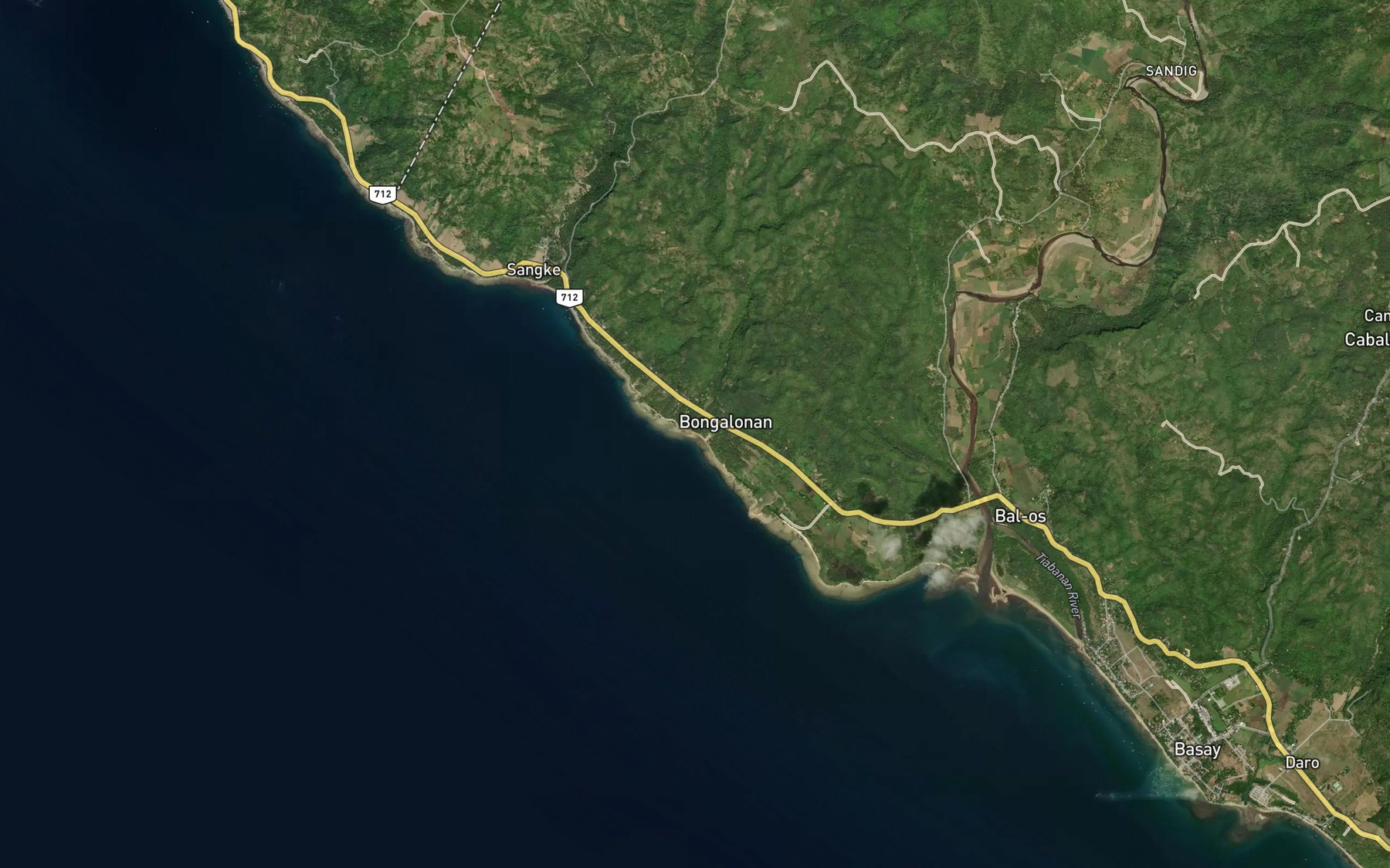Satellite map of the Bungalunan Creek