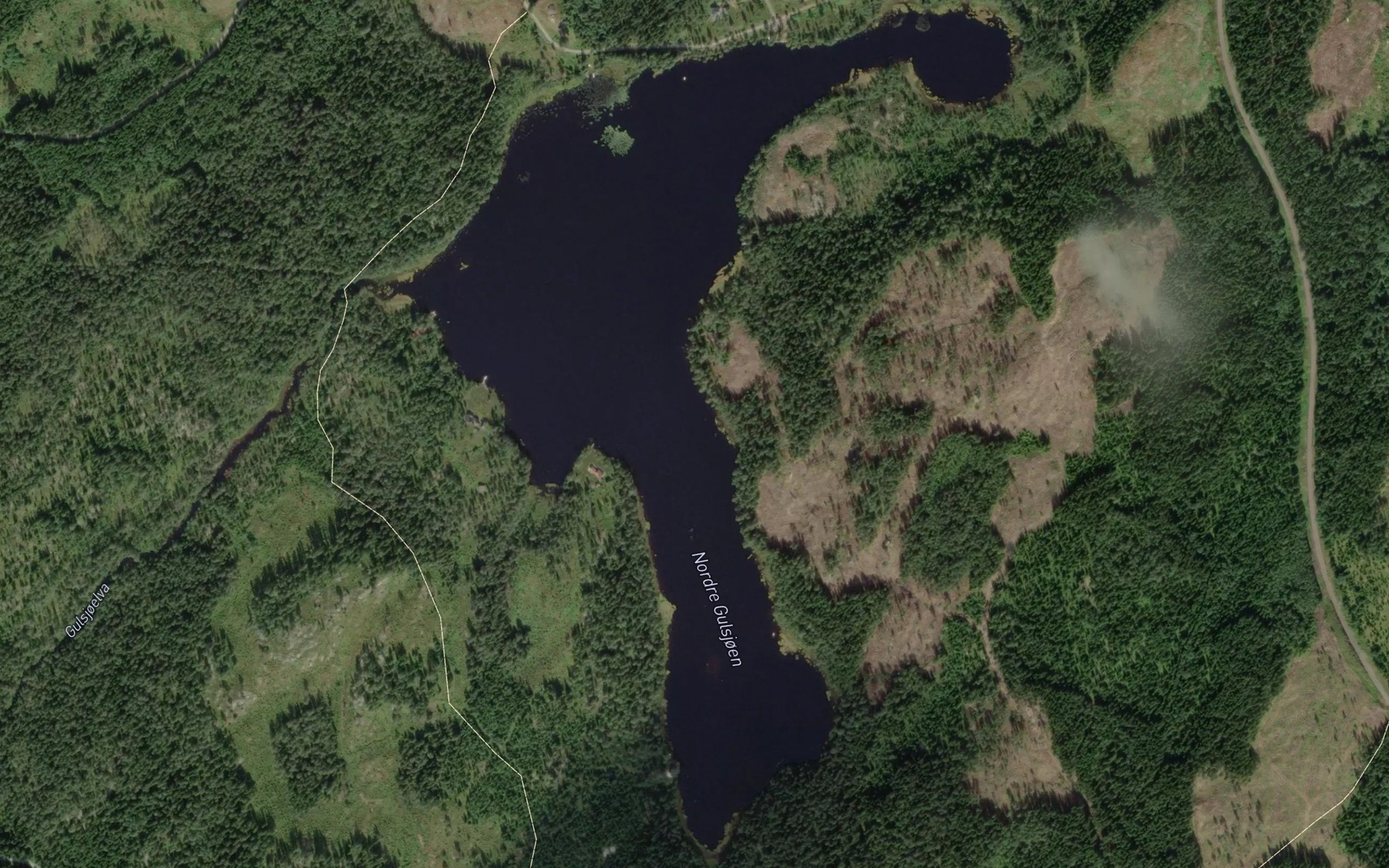 Satellite map of the Nordre Gulsjoen