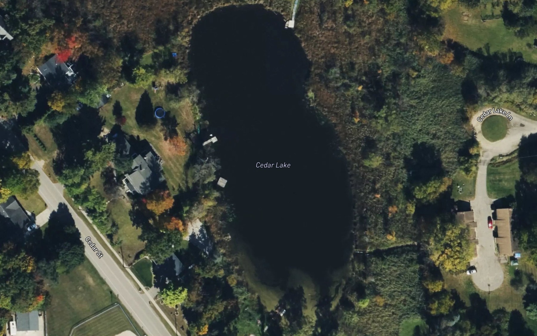Satellite map of the Cedar Lake