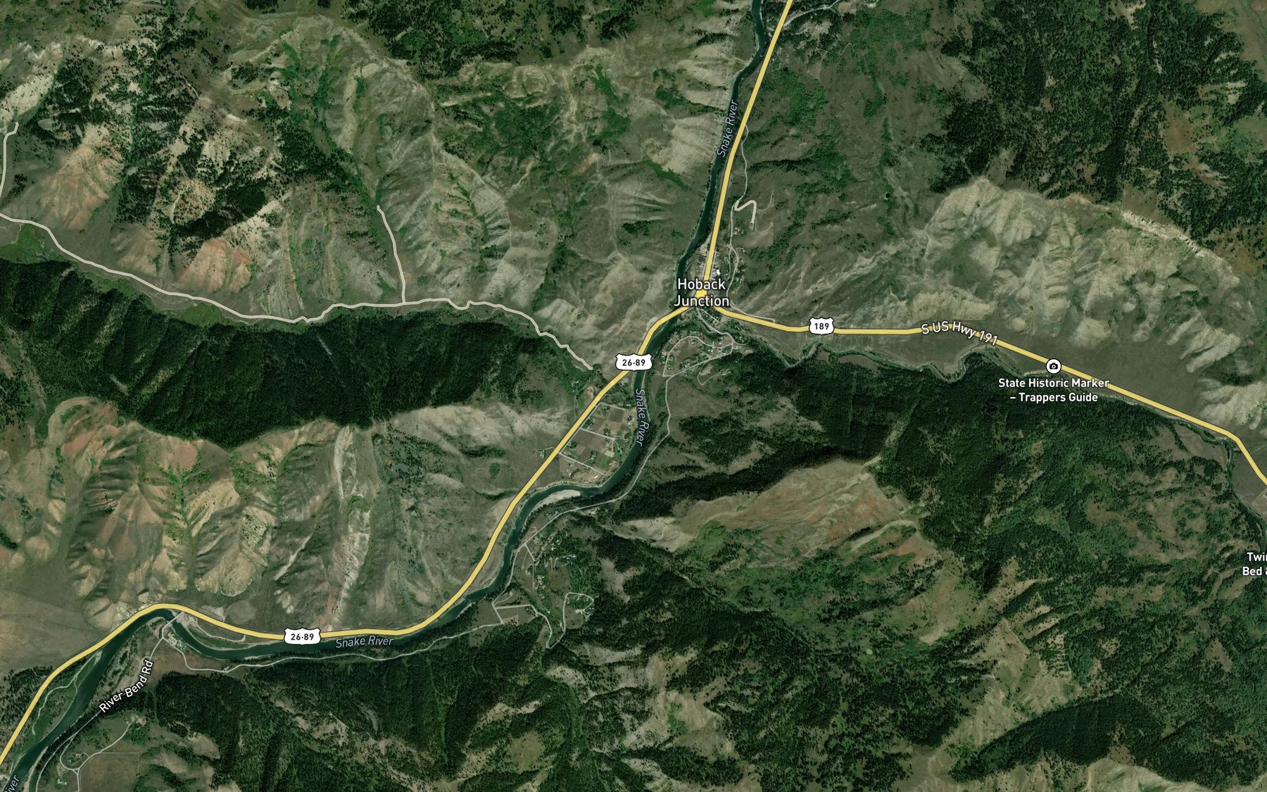 Satellite map of the Fall Creek