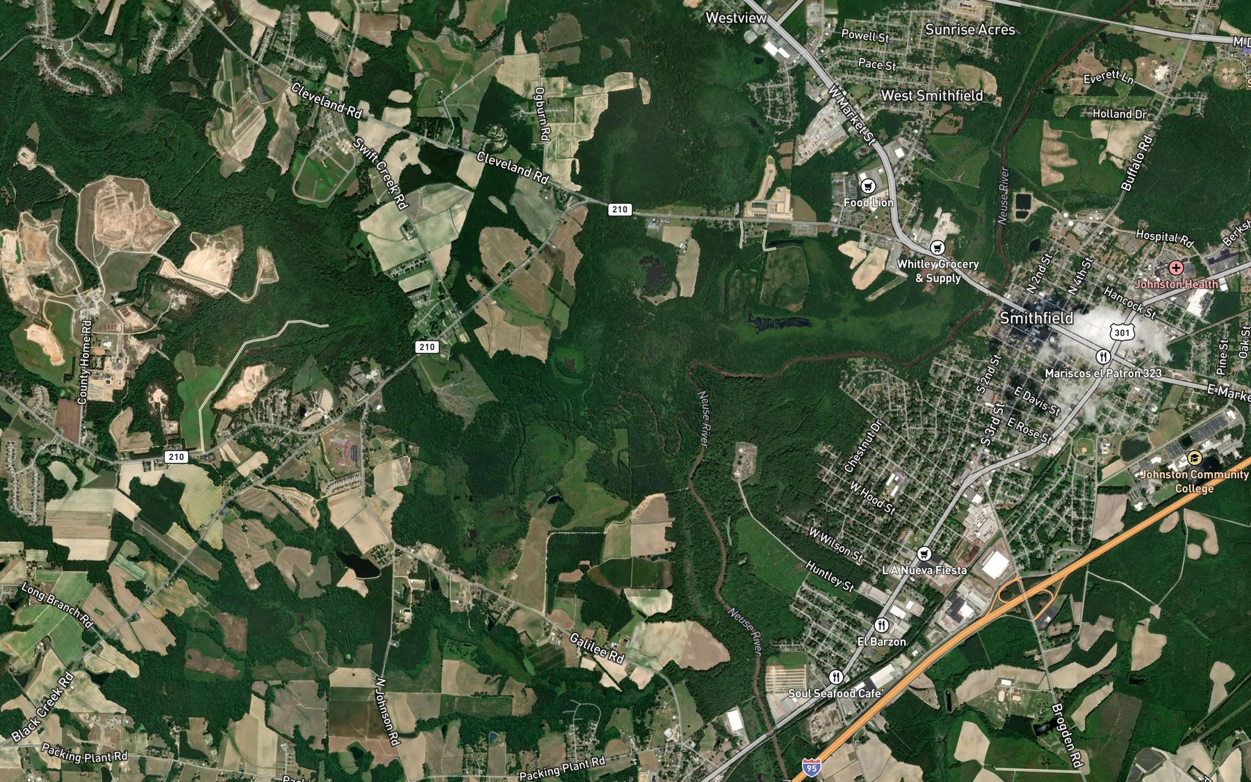 Satellite map of the Middle Creek