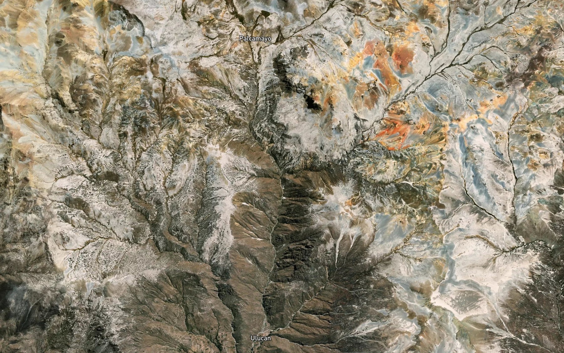 Satellite map of the Quebrada de Tacune
