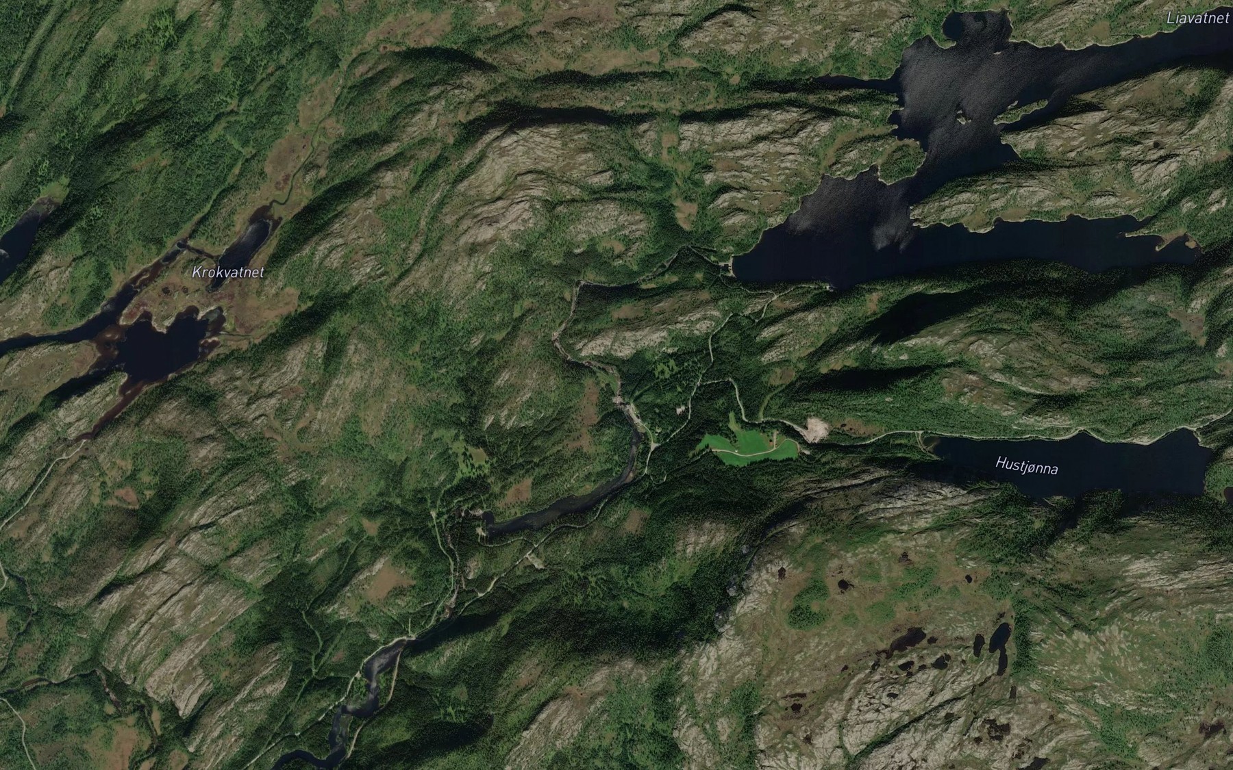 Satellite map of the Liafossen