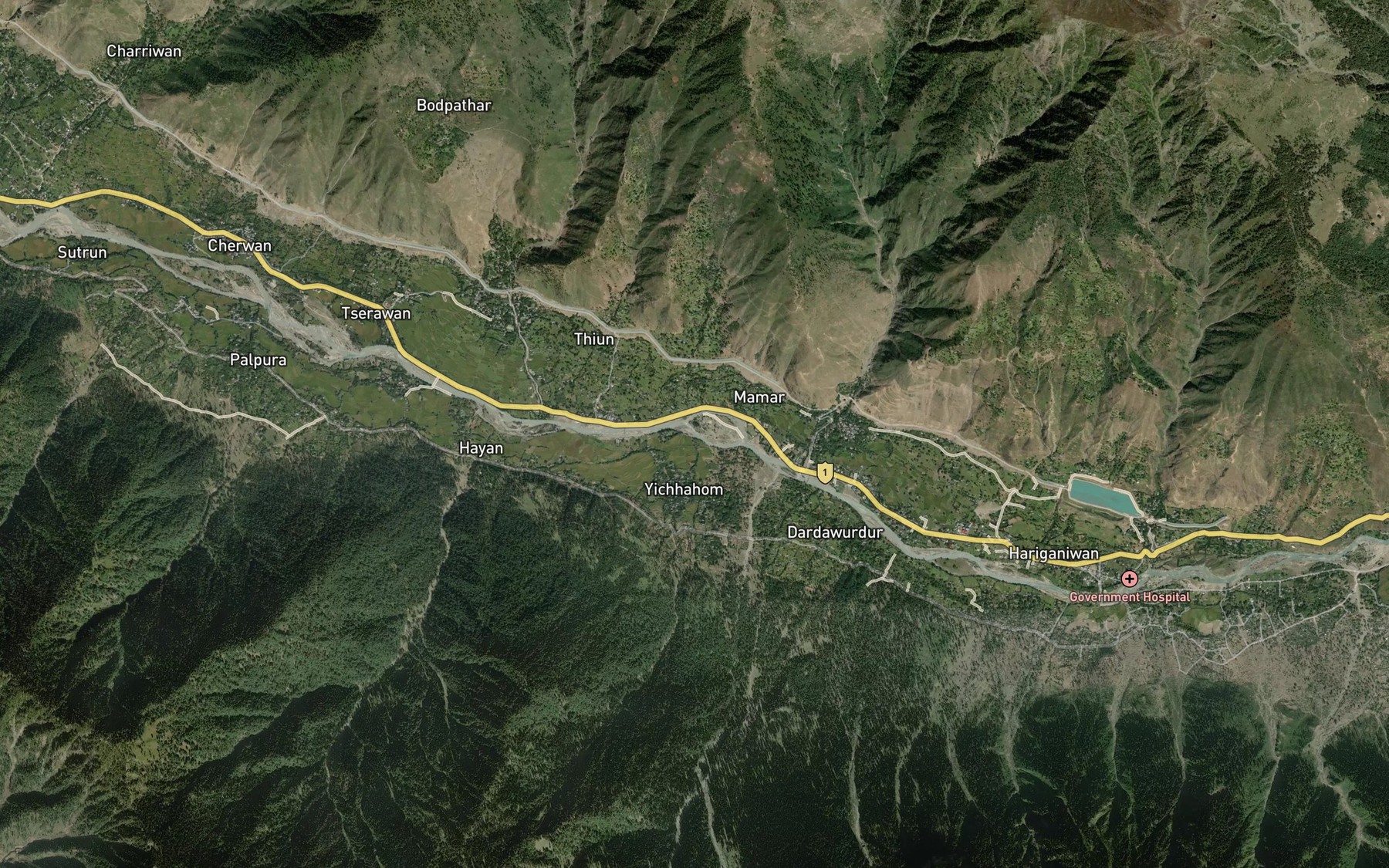 Satellite map of the Wantis Nar
