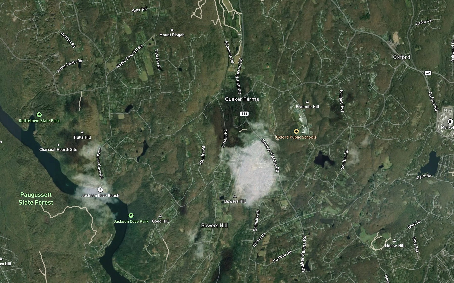 Satellite map of the Sevenmile Brook