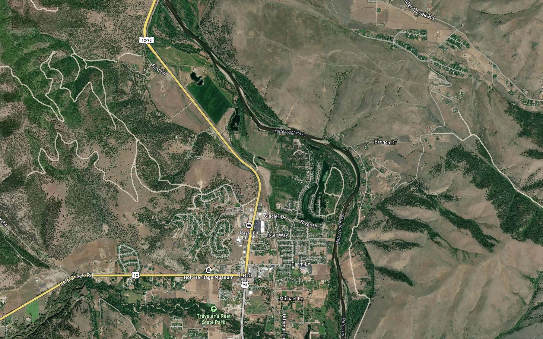 Satellite map of the Plummers Slough