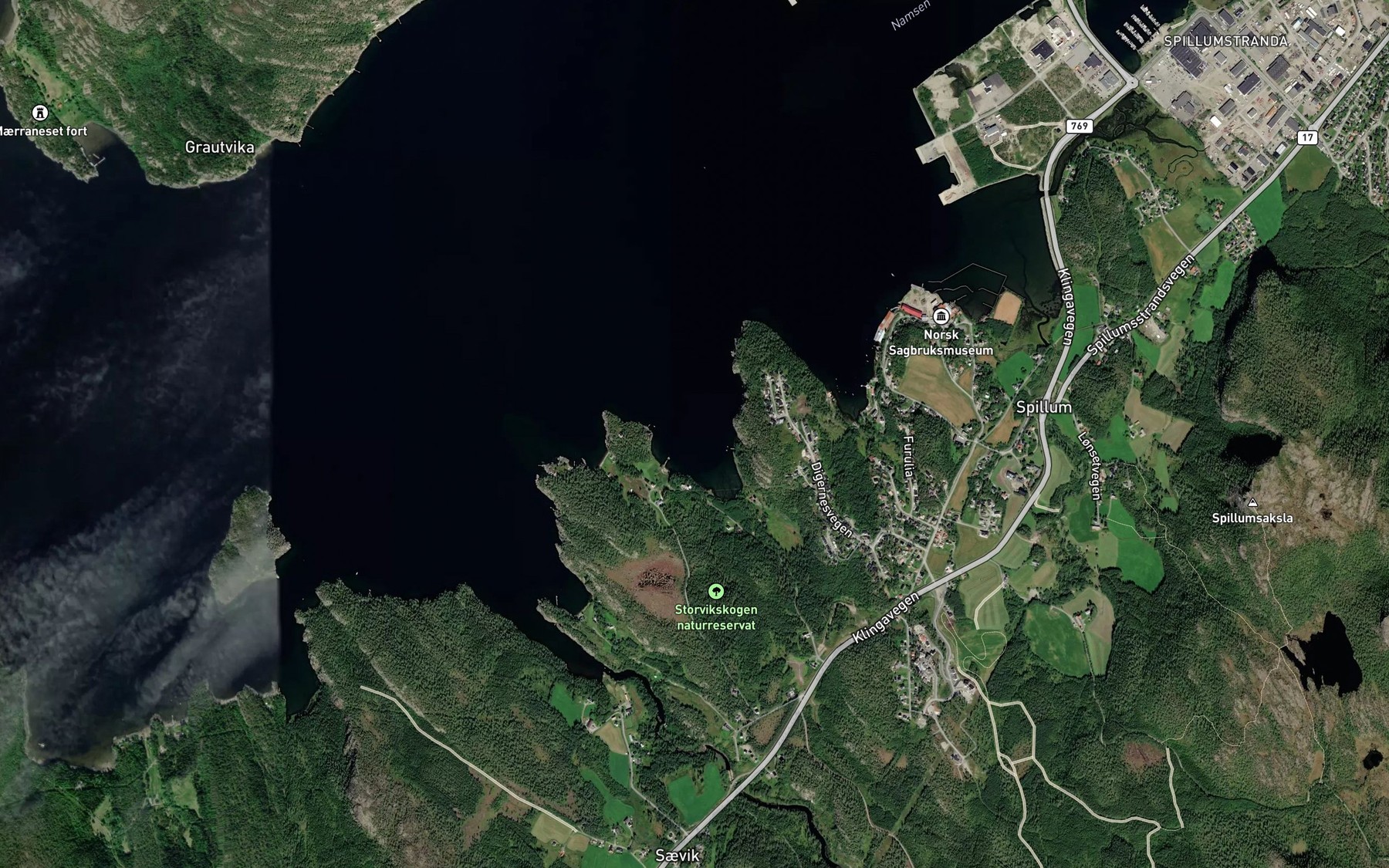 Satellite map of the Storvika
