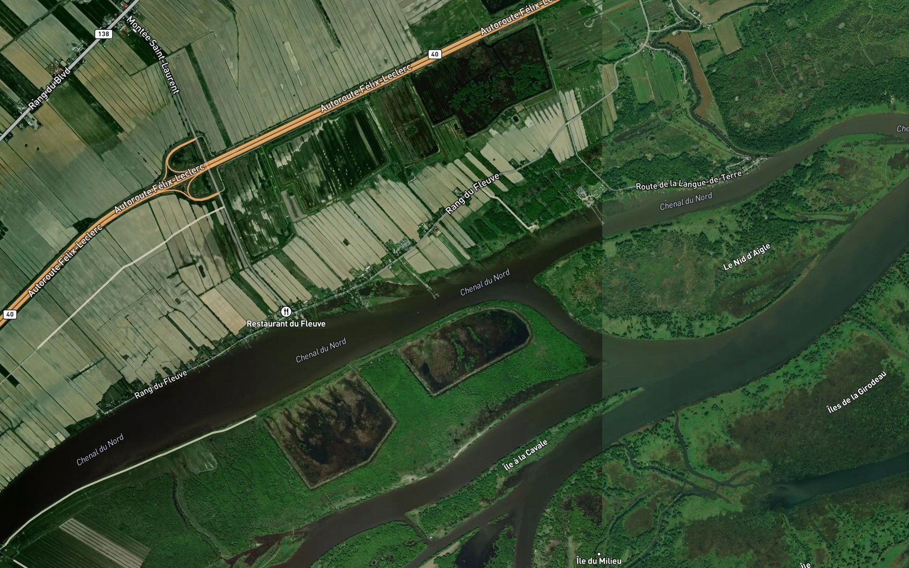 Satellite map of the Ruisseau Savoie