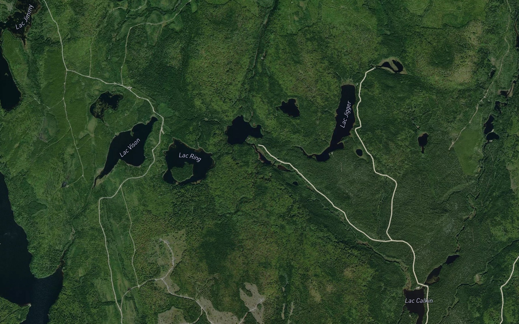 Satellite map of the Lac du Milieu