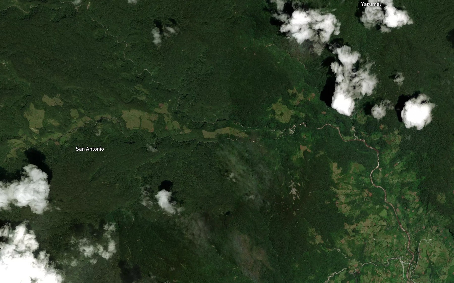 Satellite map of the Quebrada Pedrera