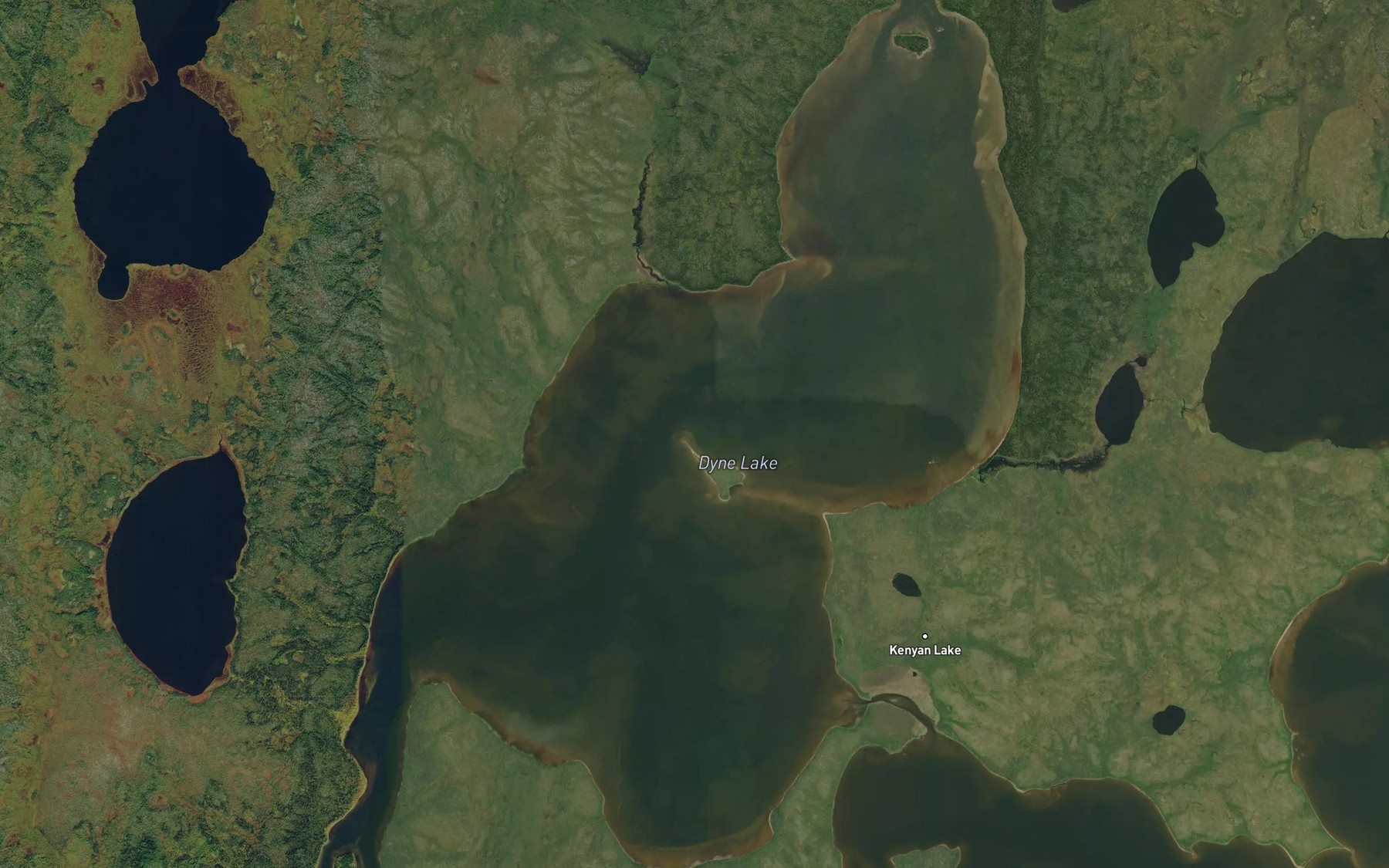 Satellite map of the Dyne Lake