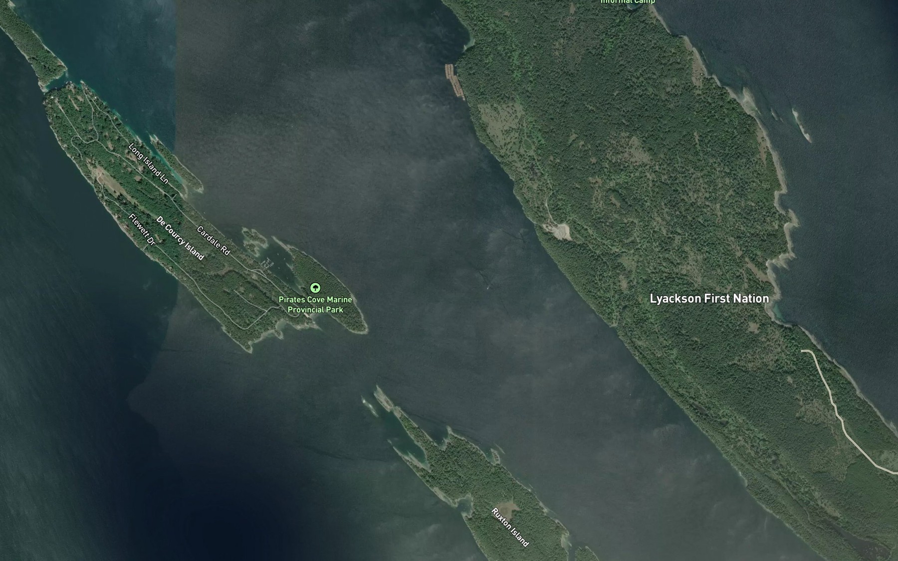 Satellite map of the Pylades Channel