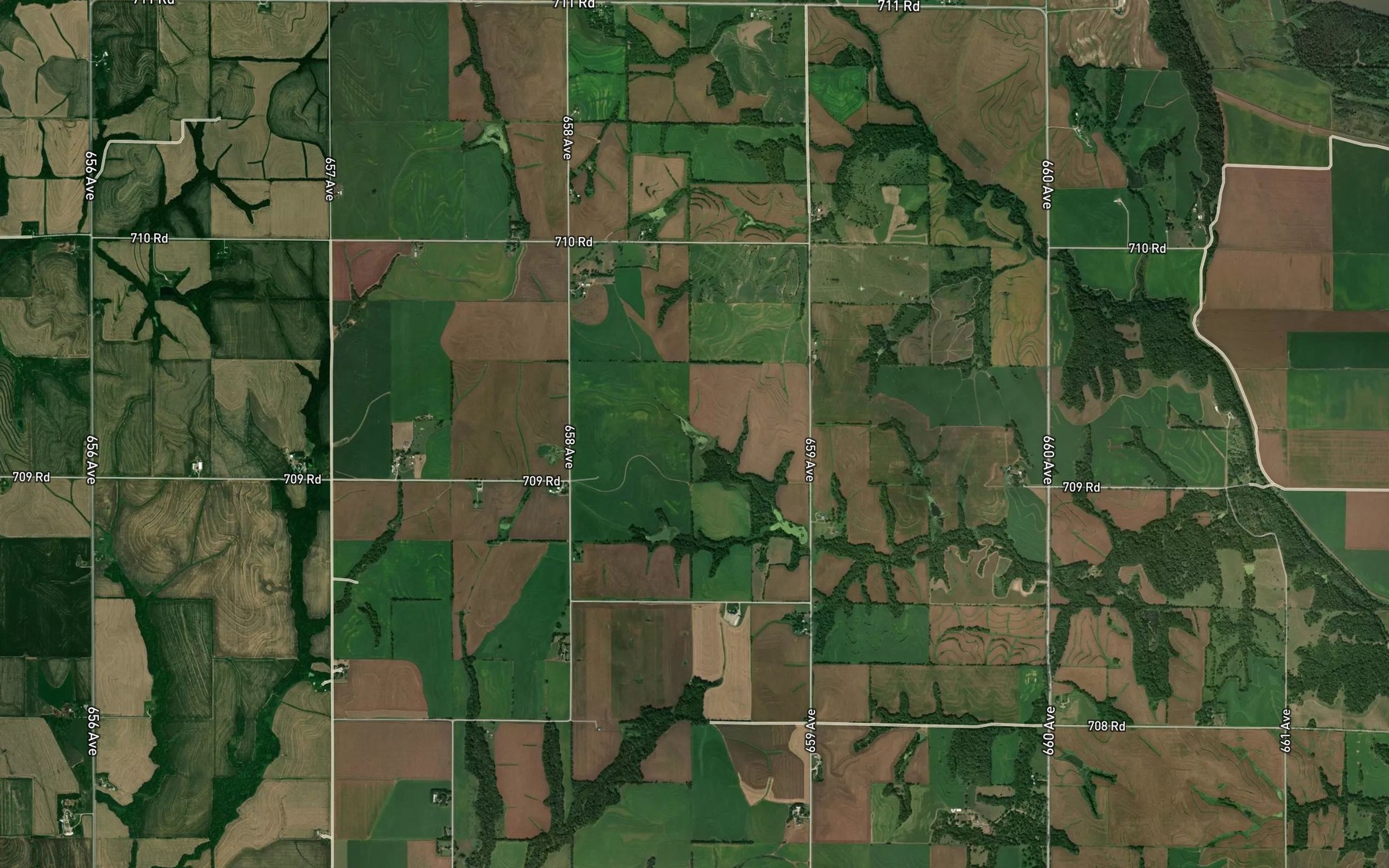 Satellite map of the Bean Creek Reservoir 5-5