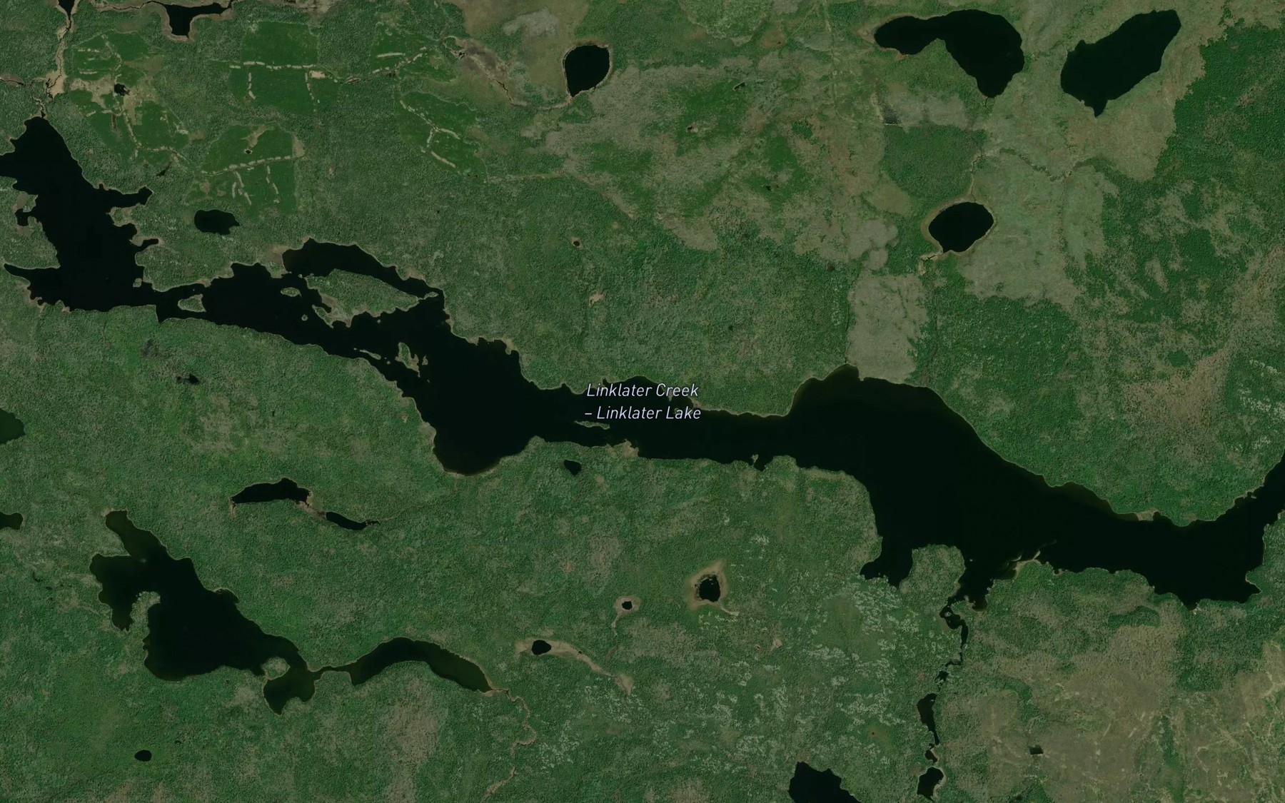 Satellite map of the Linklater Lake