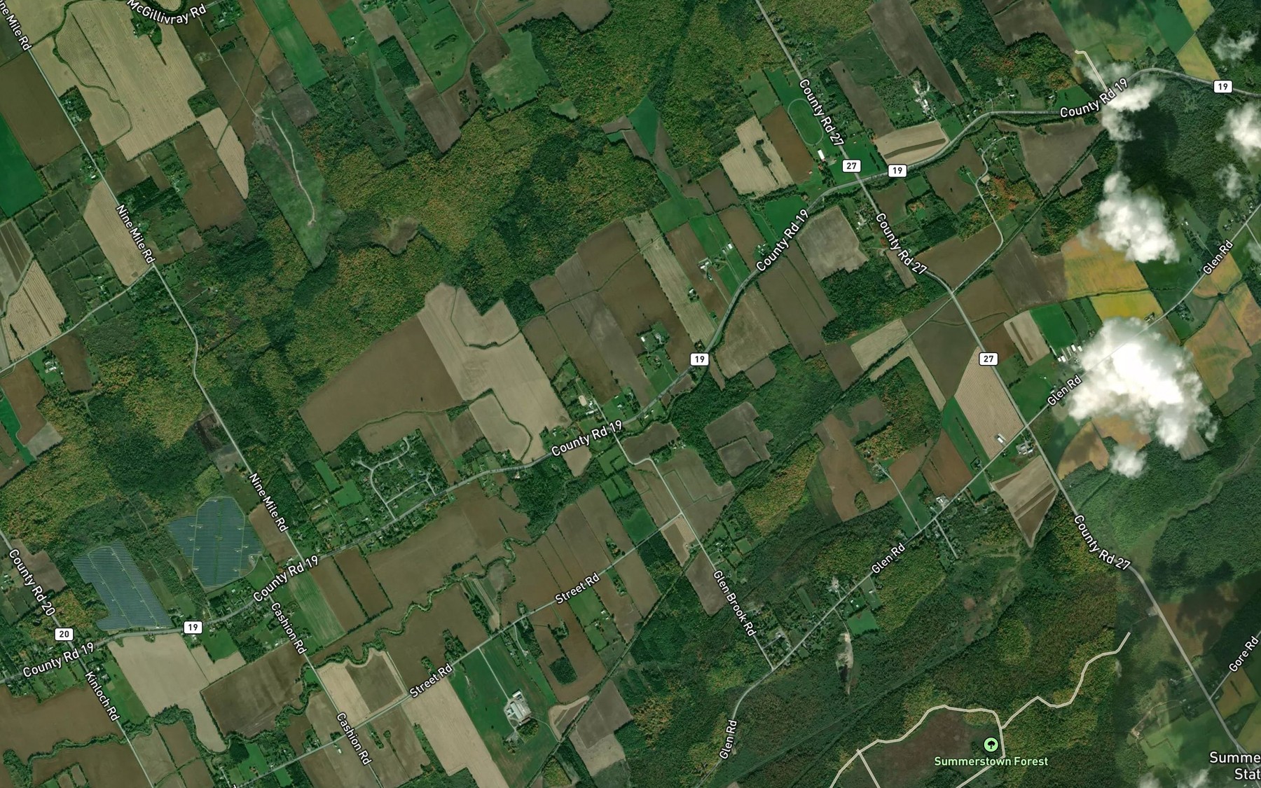 Satellite map of the Woods Drain