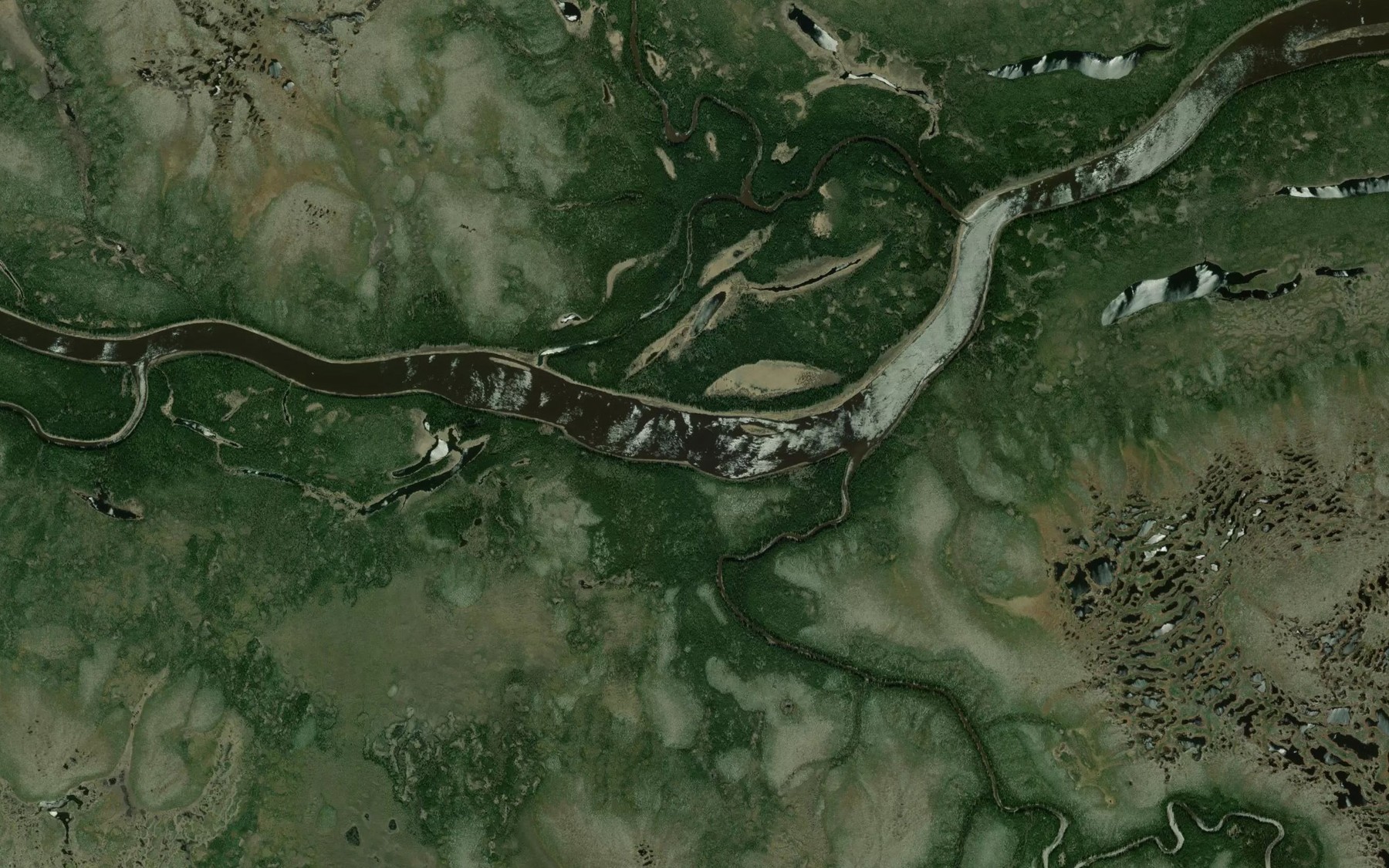 Satellite map of the Little Ekwan River