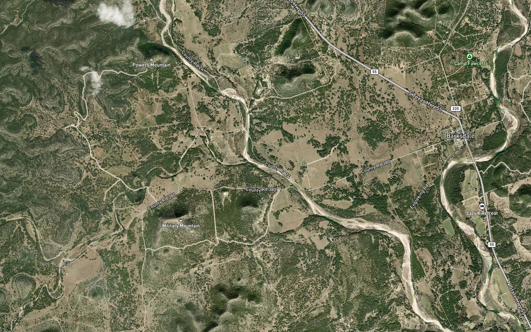Satellite map of the Spring Creek