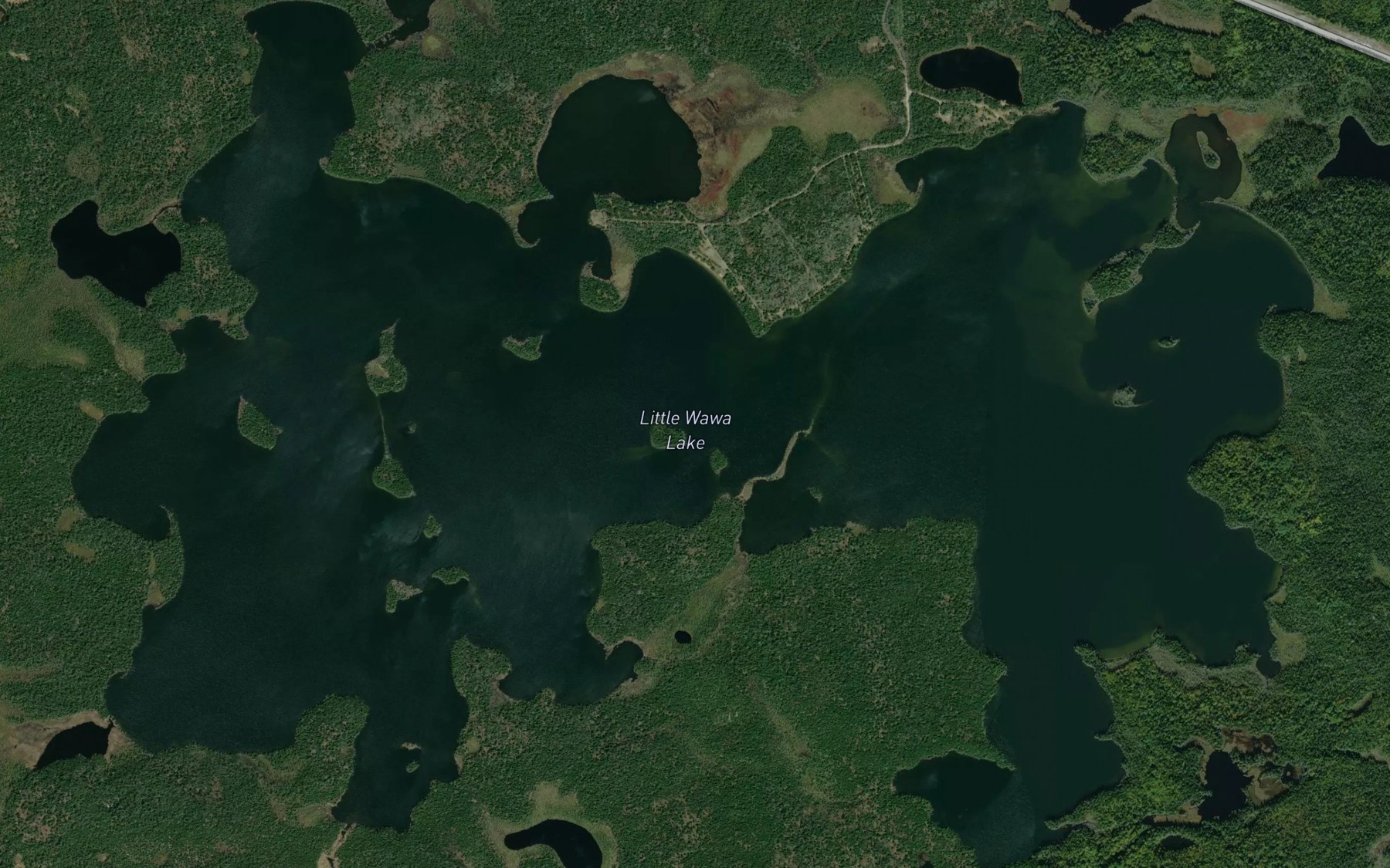 Satellite map of the Little Wawa Lake