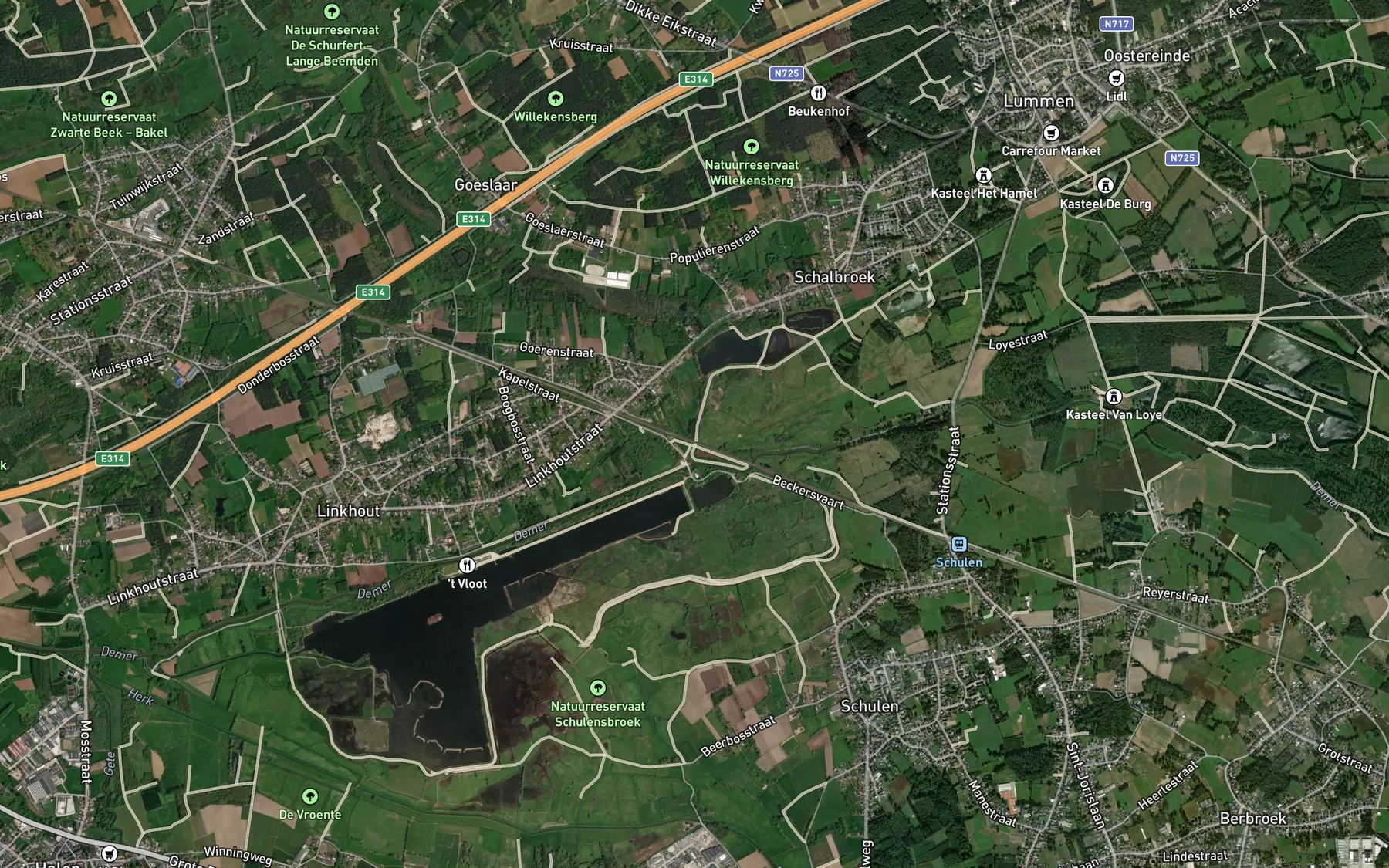 Satellite map of the Mangelbeek