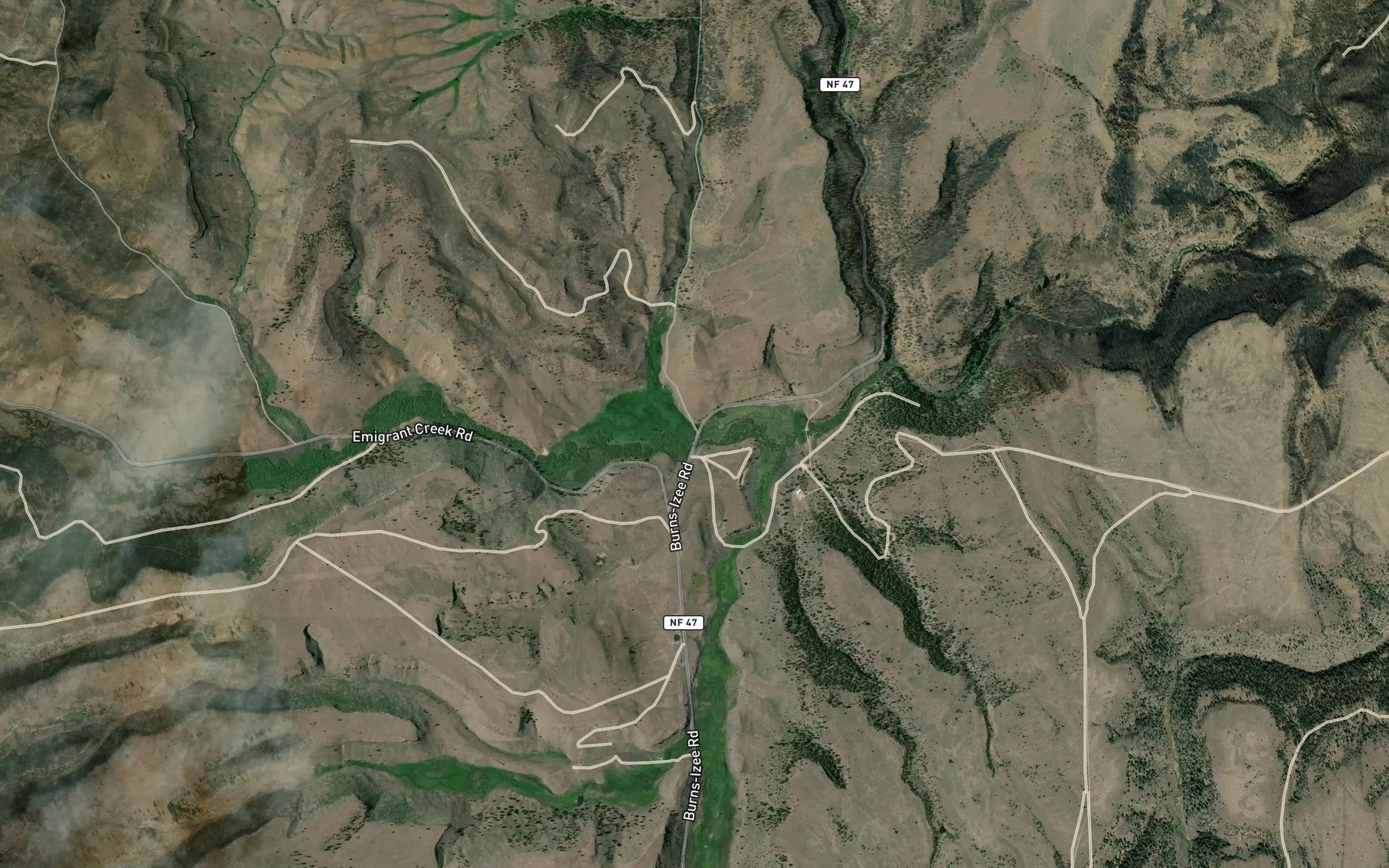 Satellite map of the Gunther Creek