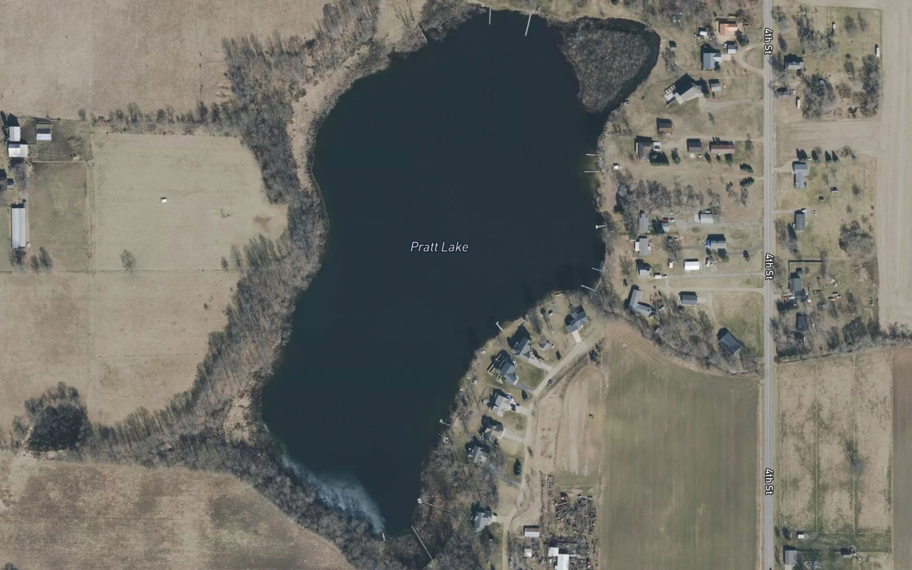 Satellite map of the Pratt Lake