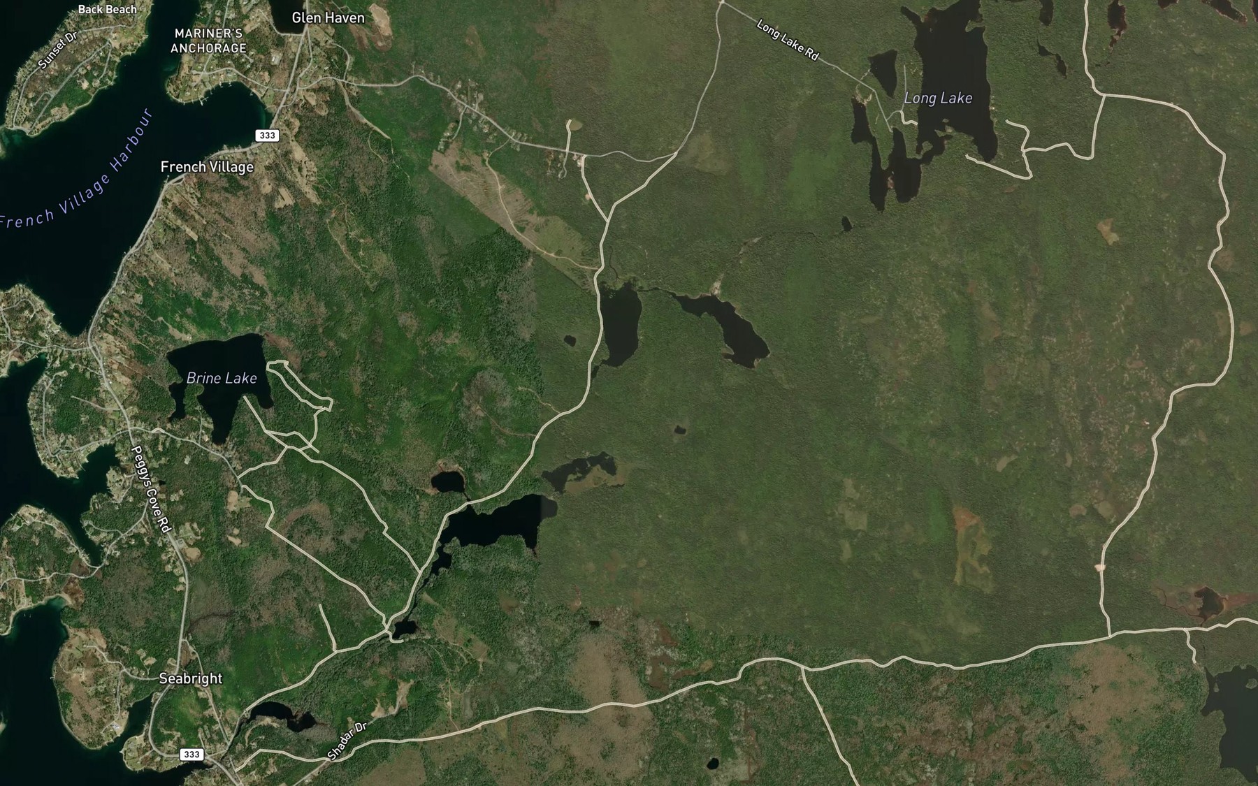 Satellite map of the Gates Brook