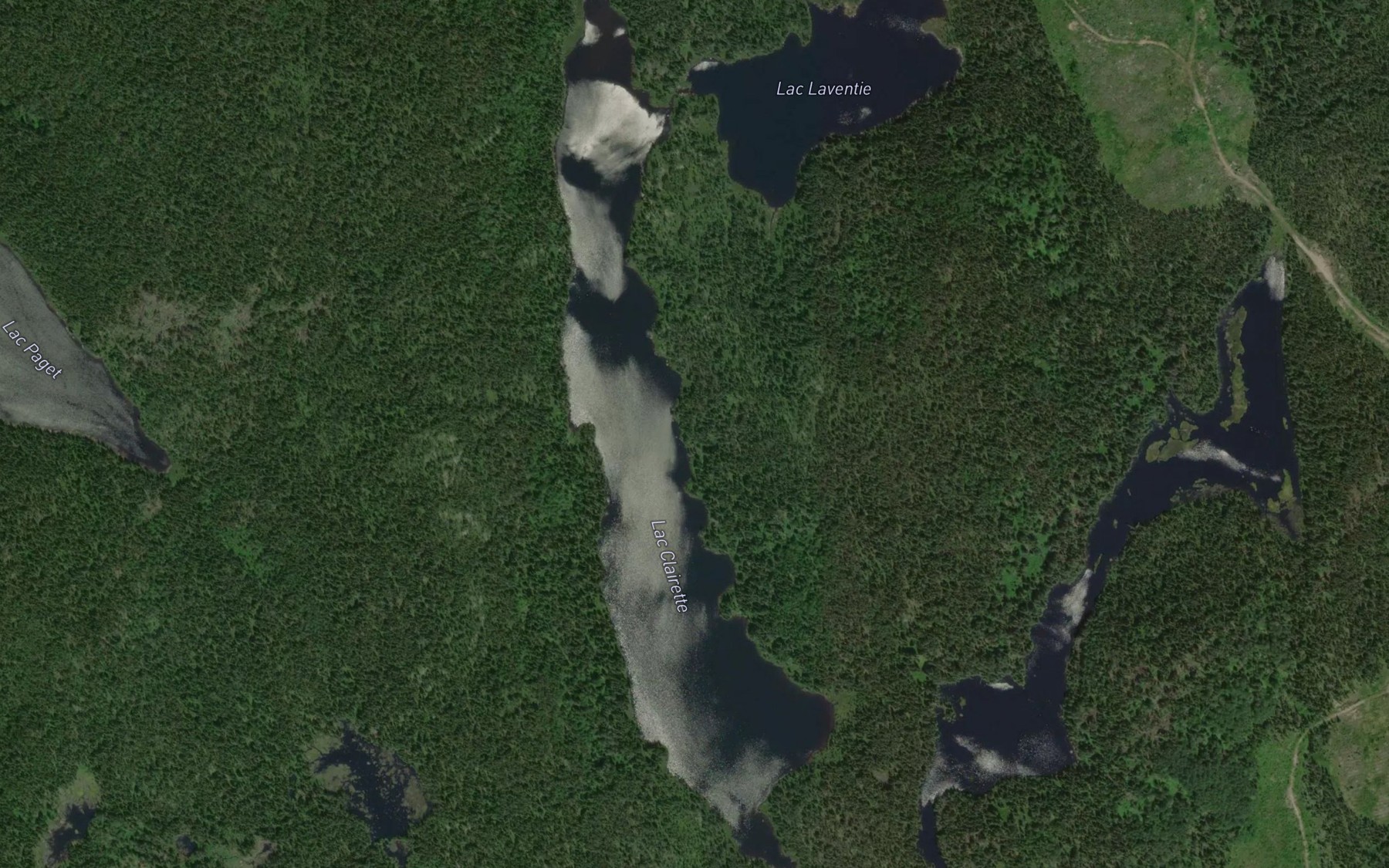 Satellite map of the Lac Clairette
