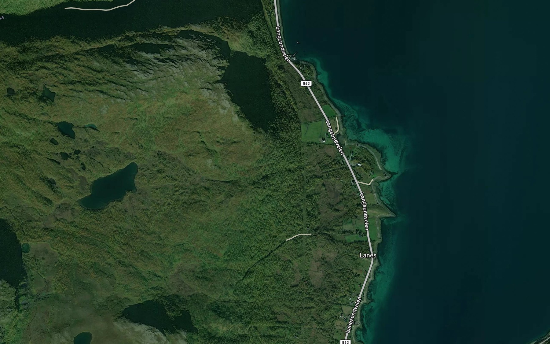 Satellite map of the Kjoselva