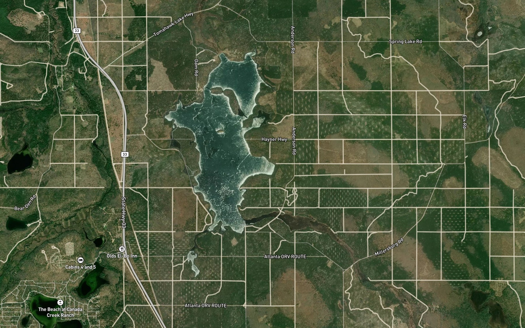 Satellite map of the Spring Lake