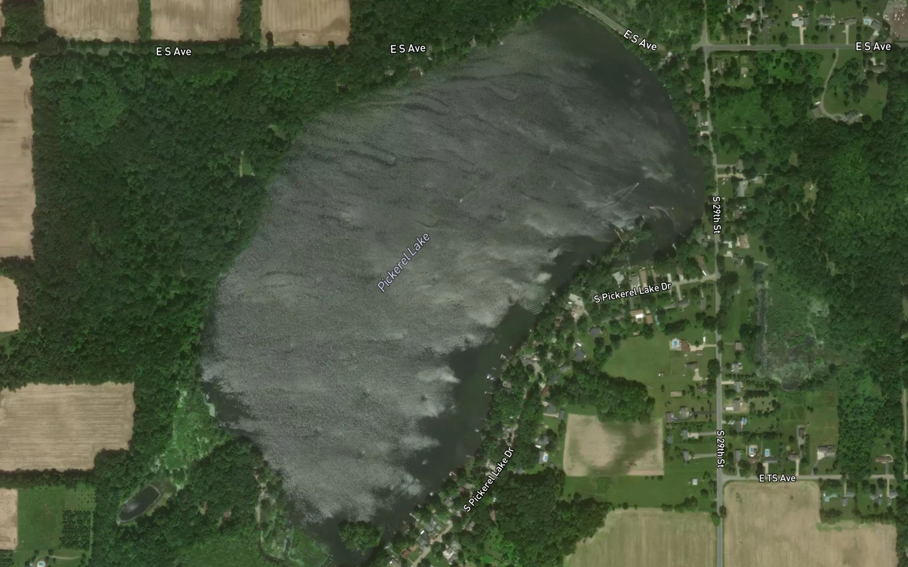 Satellite map of the Pickerel Lake