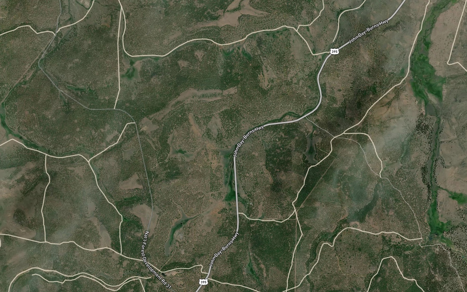 Satellite map of the Tommys Spring