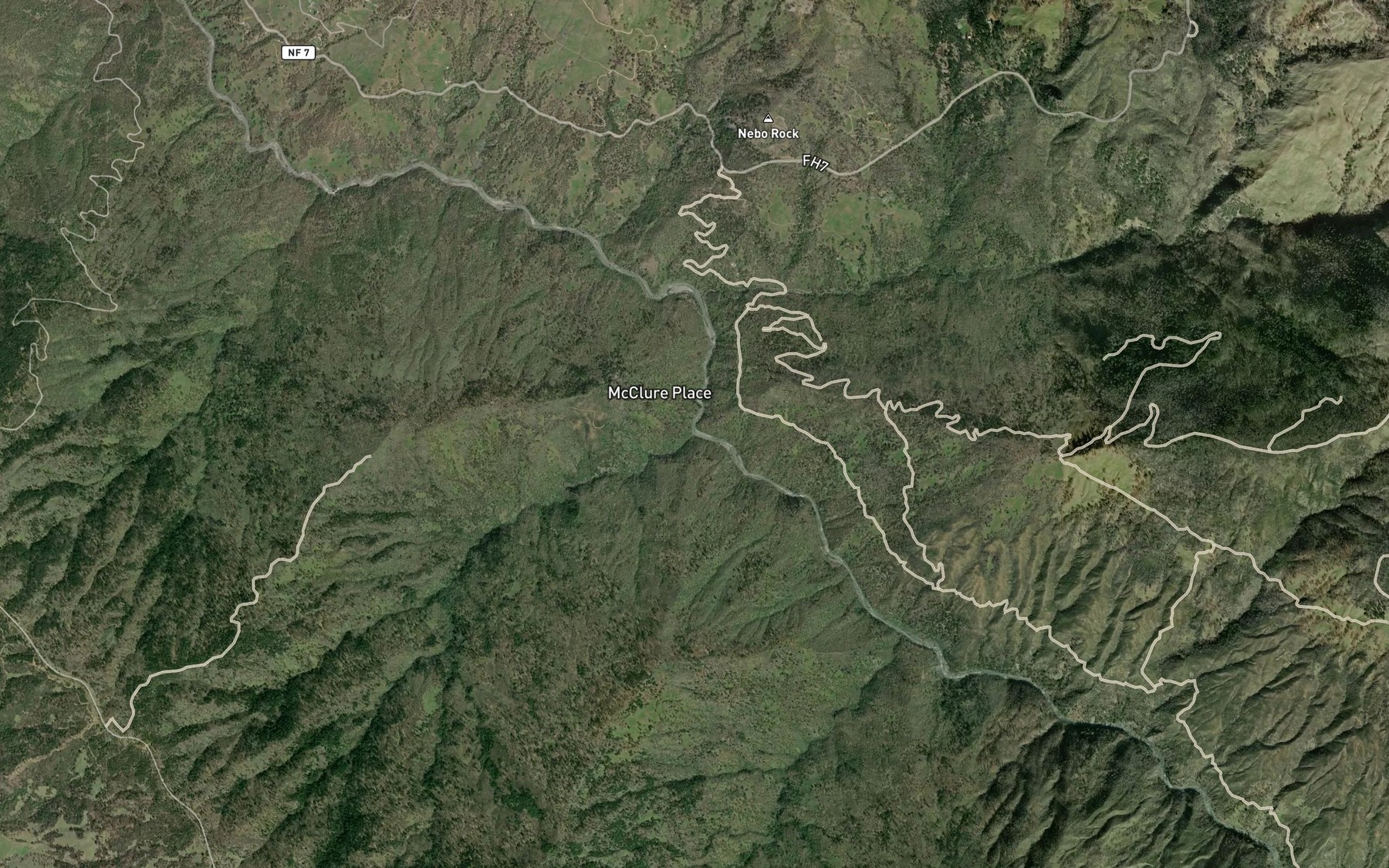 Satellite map of the Billy Williams Creek