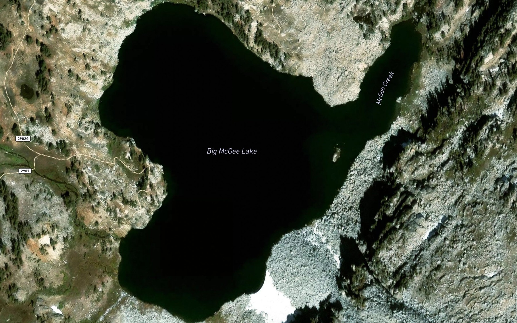 Satellite map of the Big McGee Lake