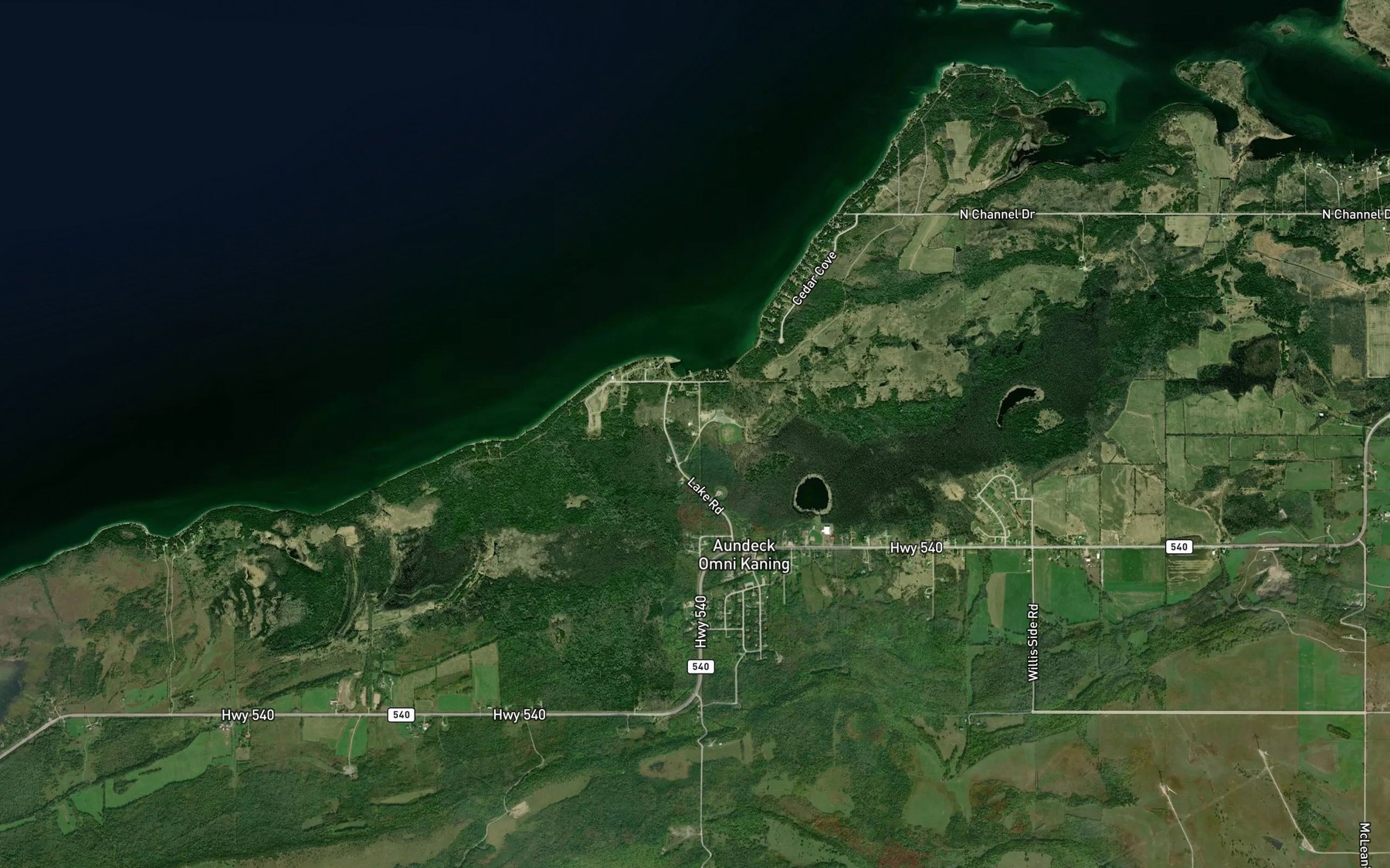 Satellite map of the Sucker Creek