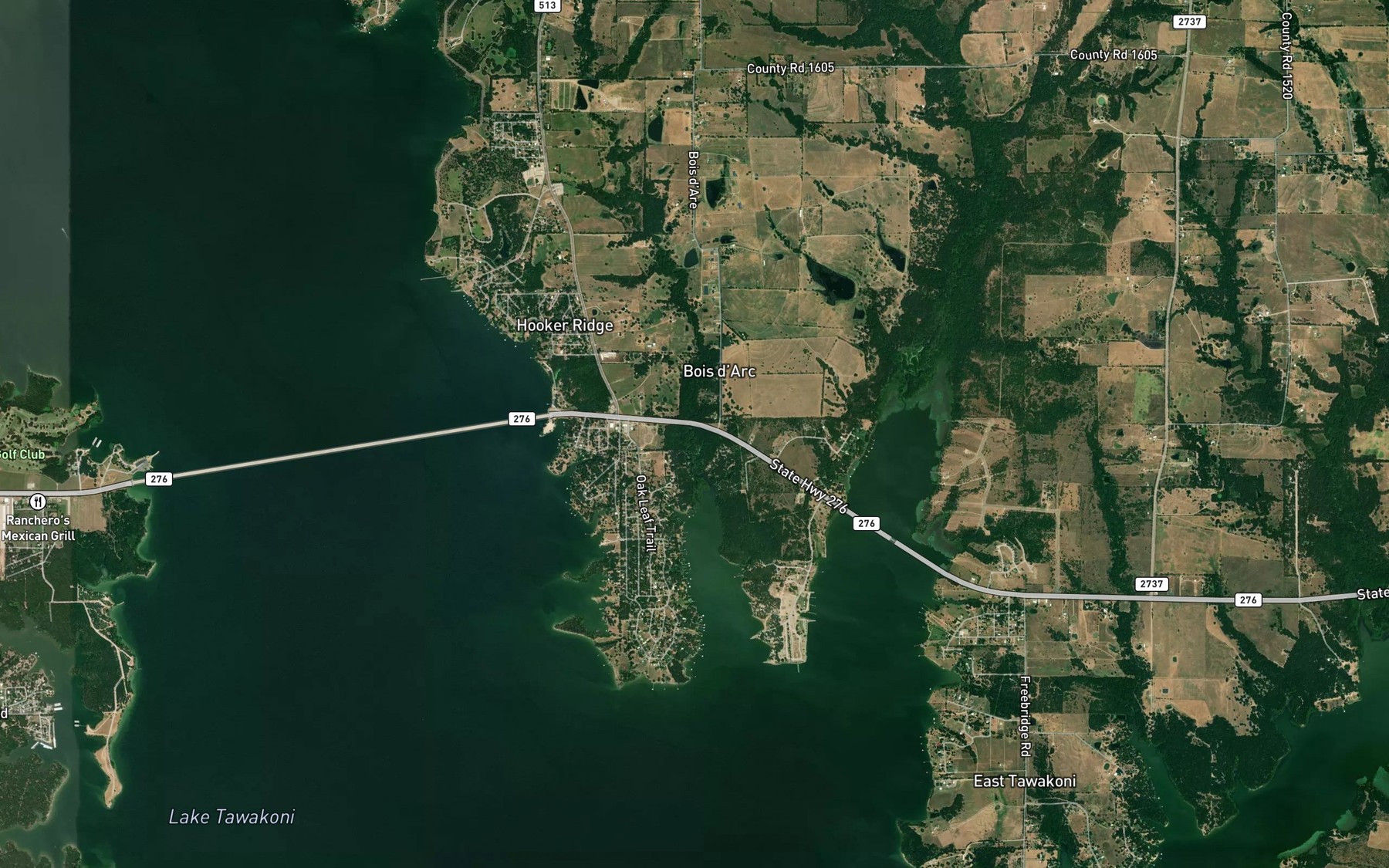 Satellite map of the Hooker Creek