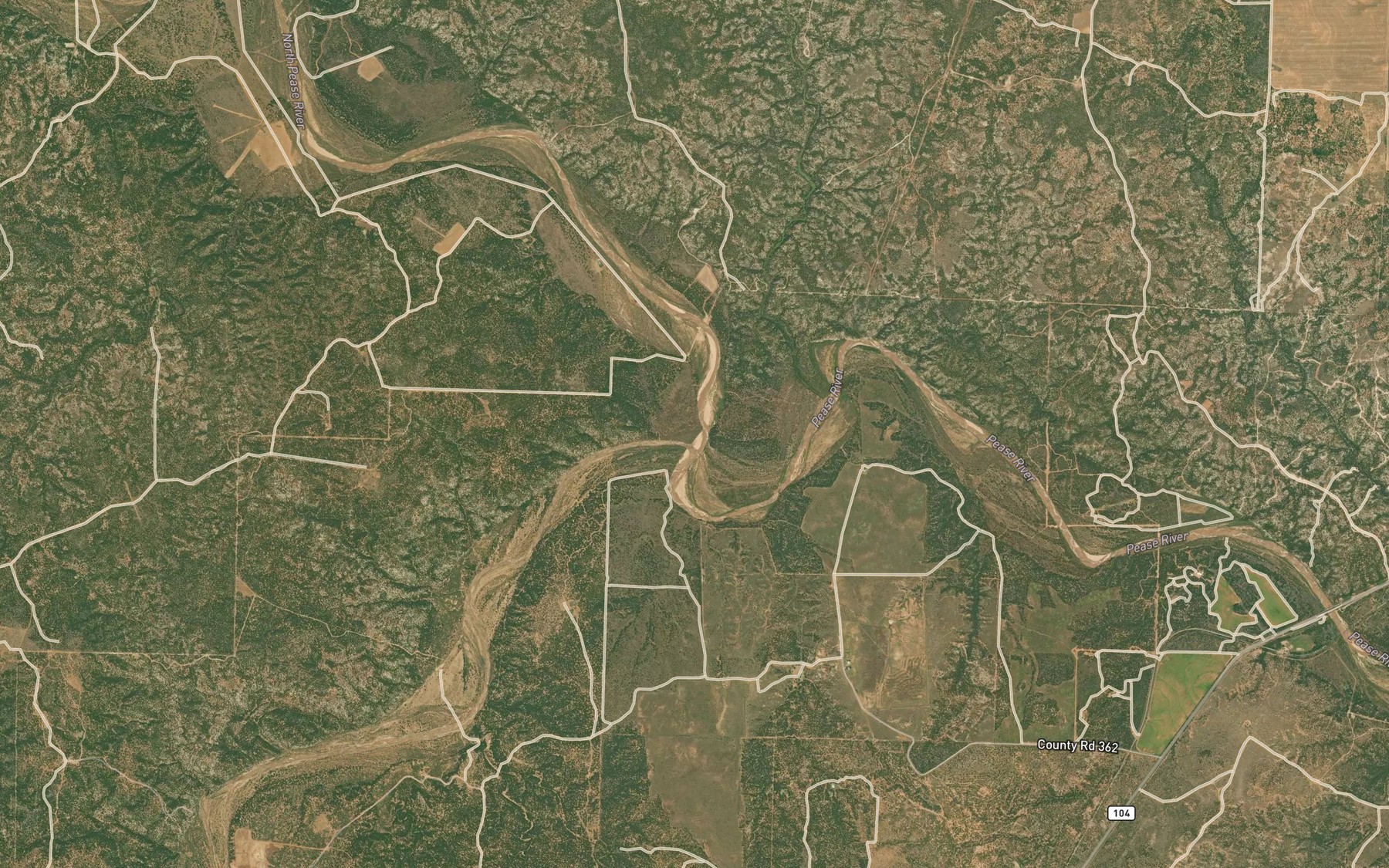 Satellite map of the North Pease River