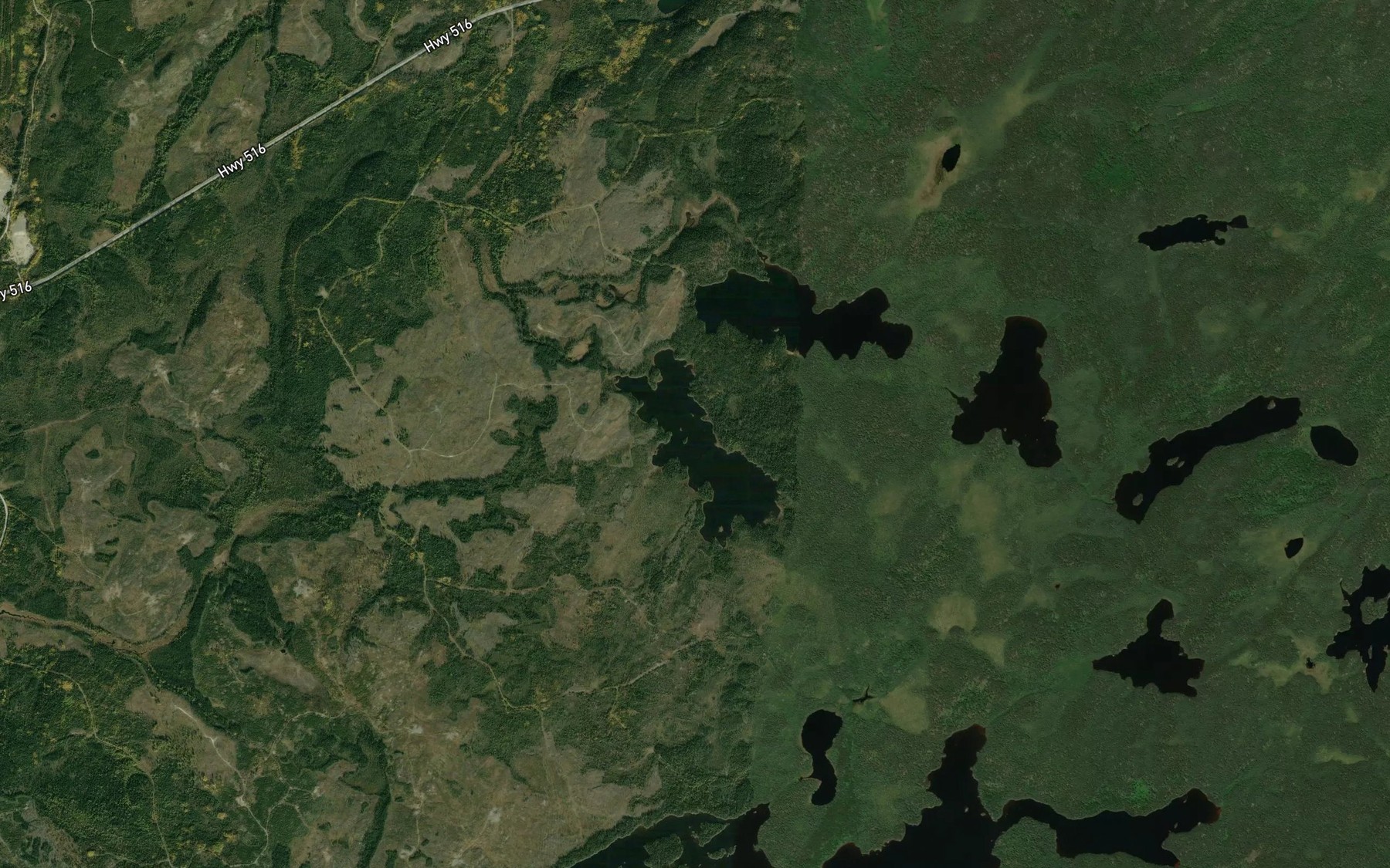 Satellite map of the Bowl Lake