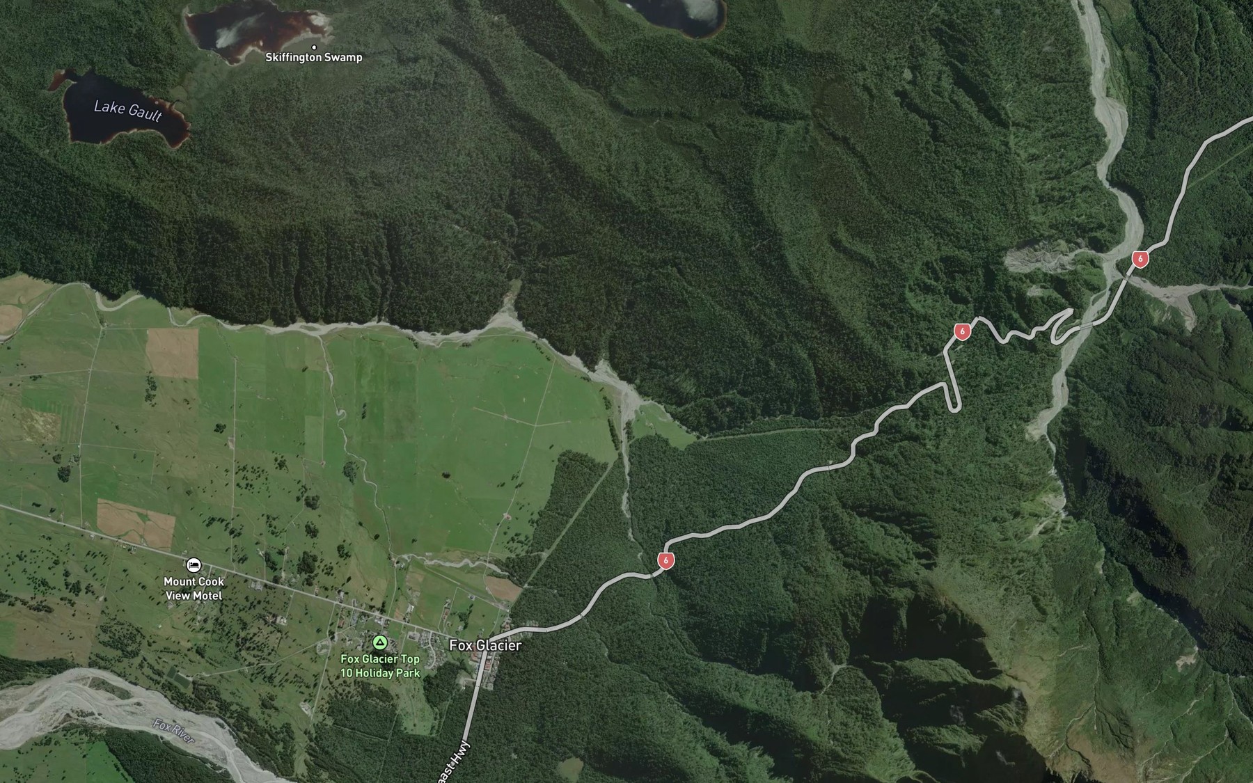 Satellite map of the Lyttles Creek