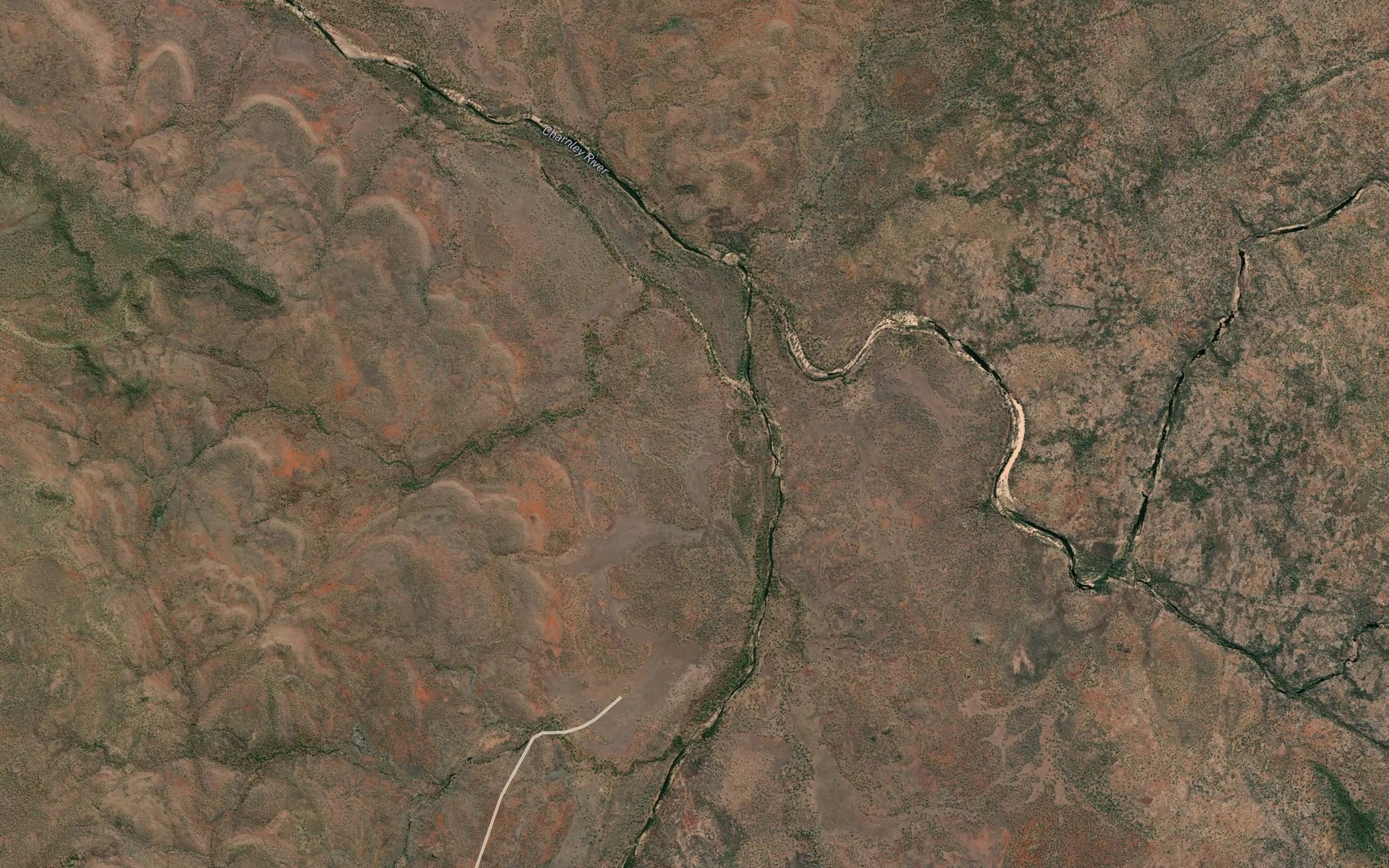 Satellite map of the Maurice Creek