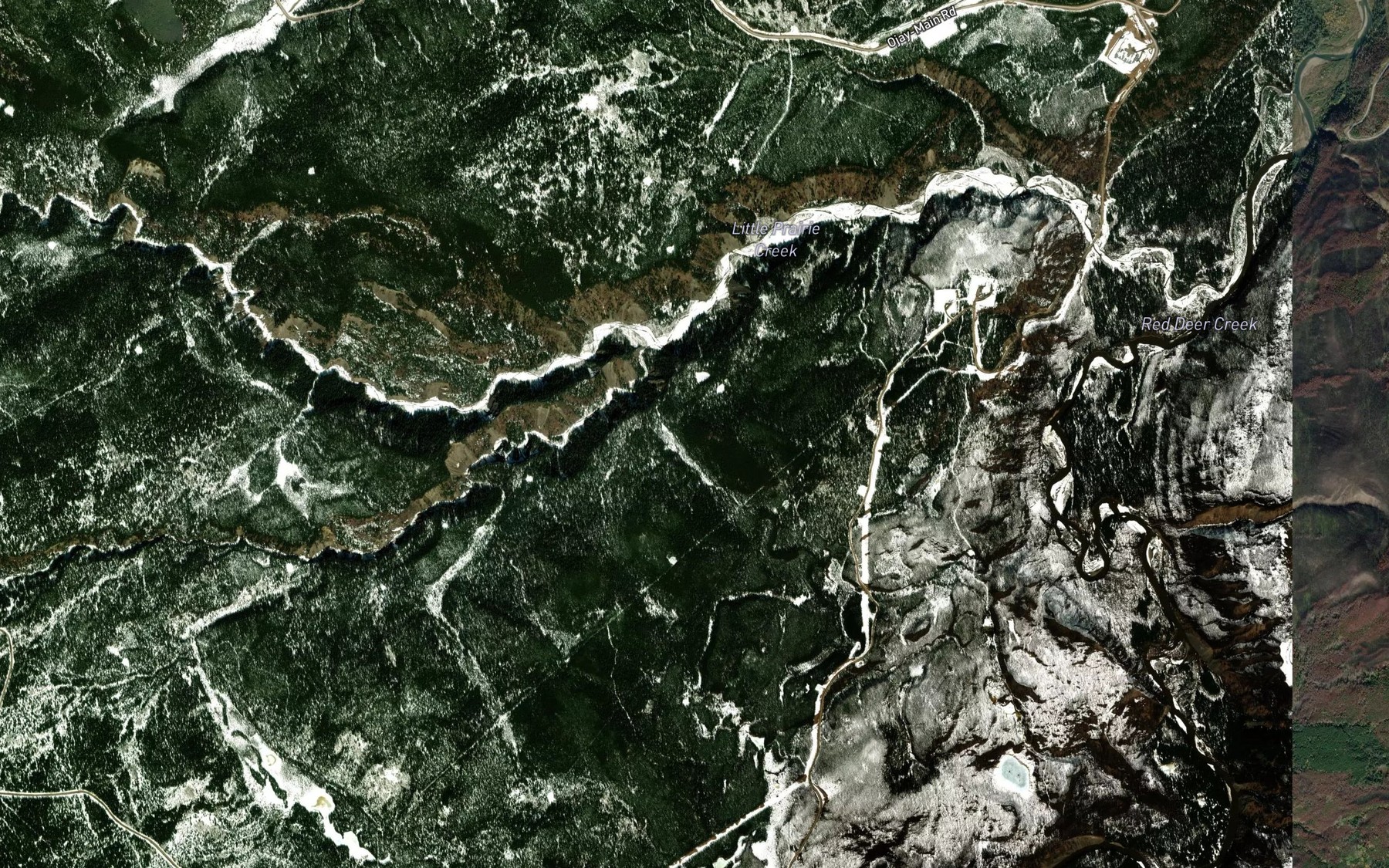 Satellite map of the Triad Creek